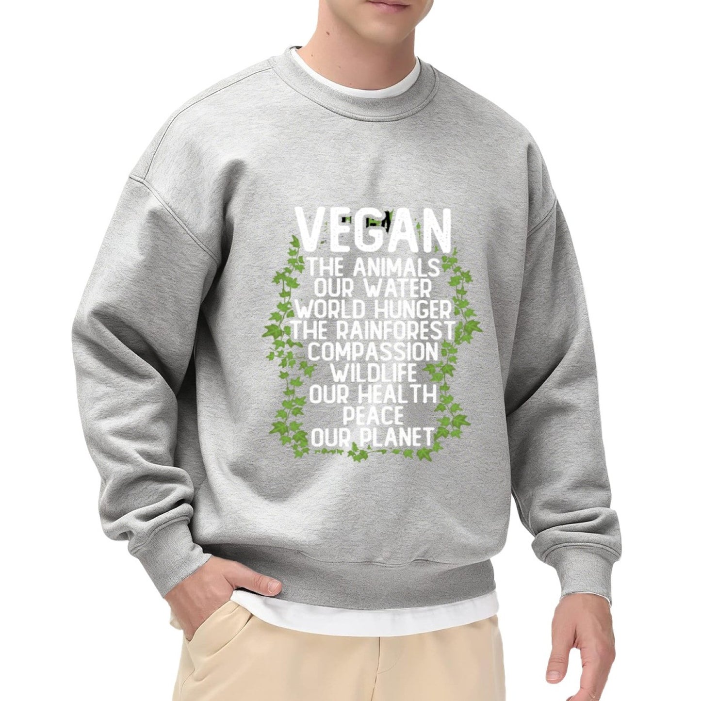 "Vegan: For The Animals, Planet & Health" Advocacy Crewneck Sweatshirt