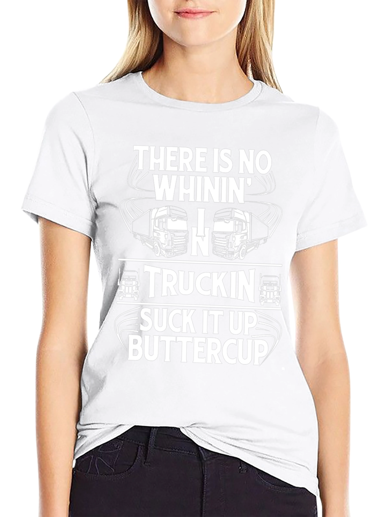 Truckin Suck It Up Buttercup Black T-Shirt