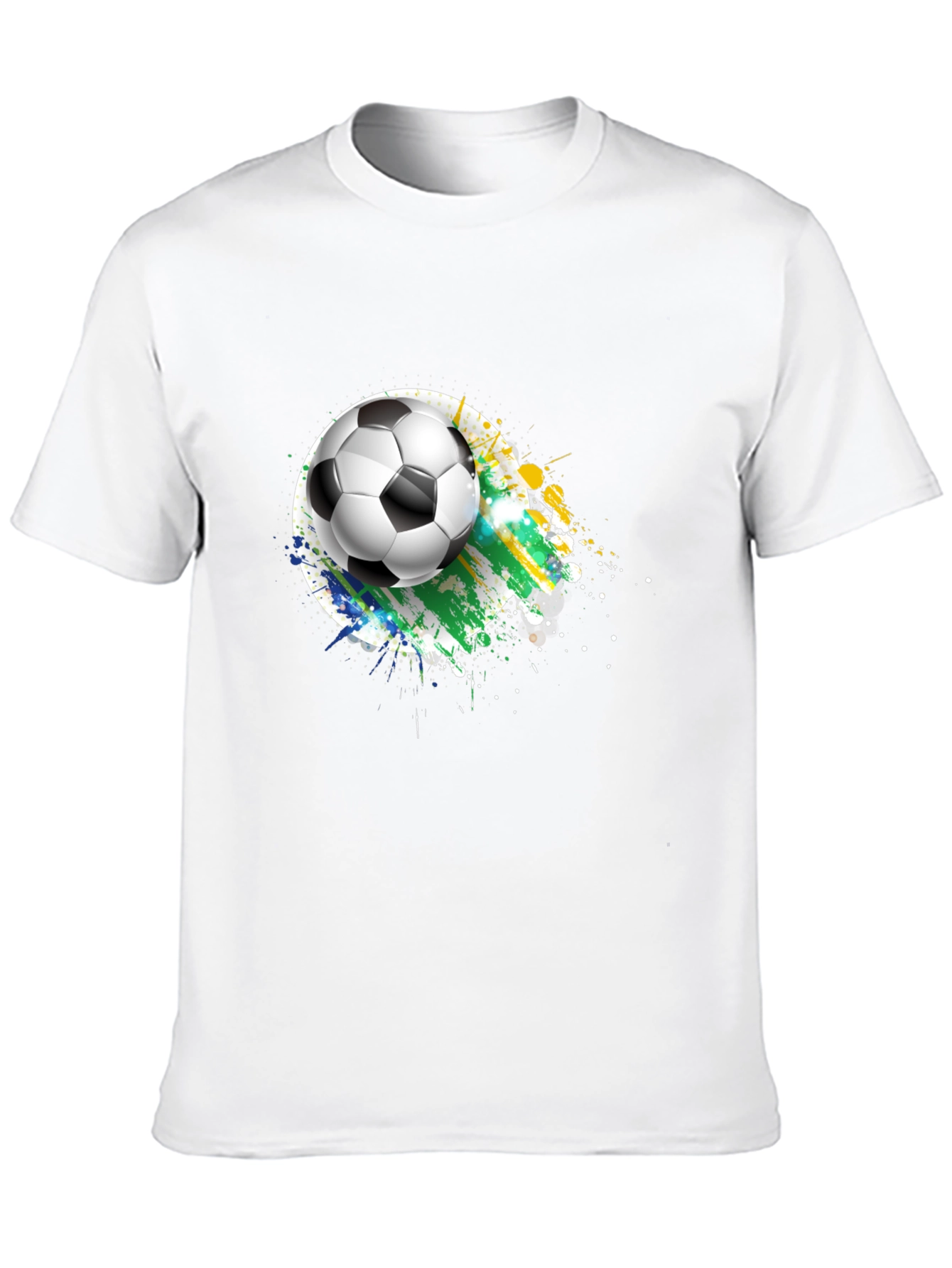 Soccer Ball Graphic Tee - Black Cotton T-Shirt