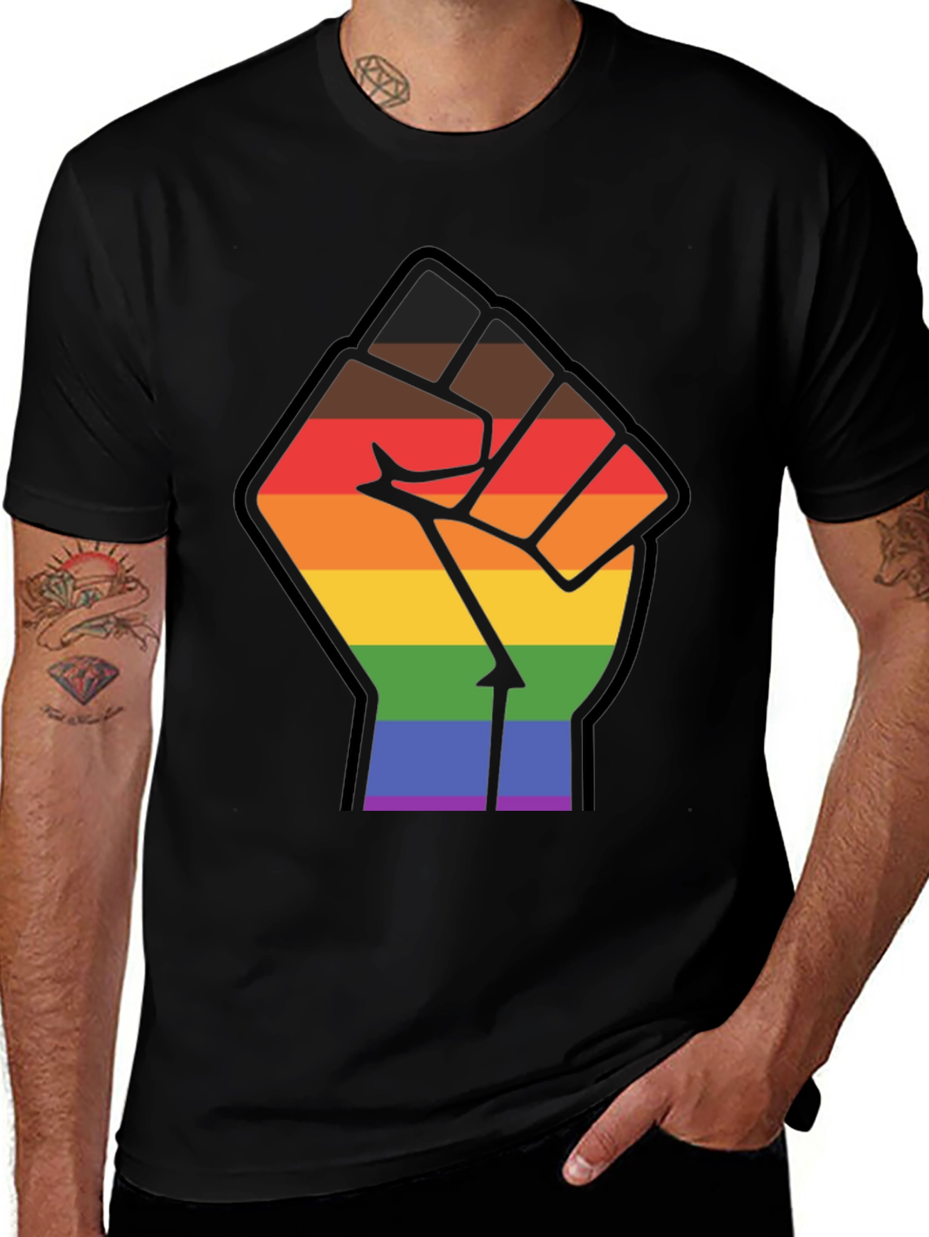 Pride Fist Black T-Shirt