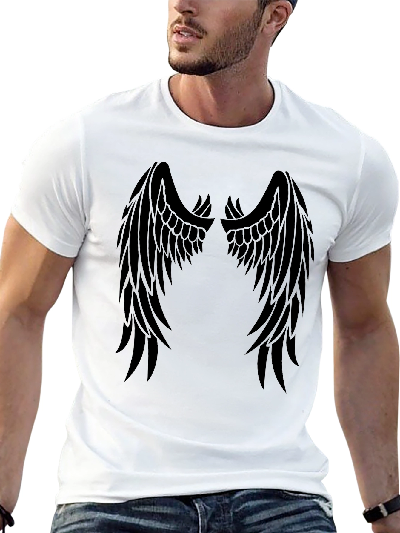 Angel Wings Graphic T-Shirt - Black Tee