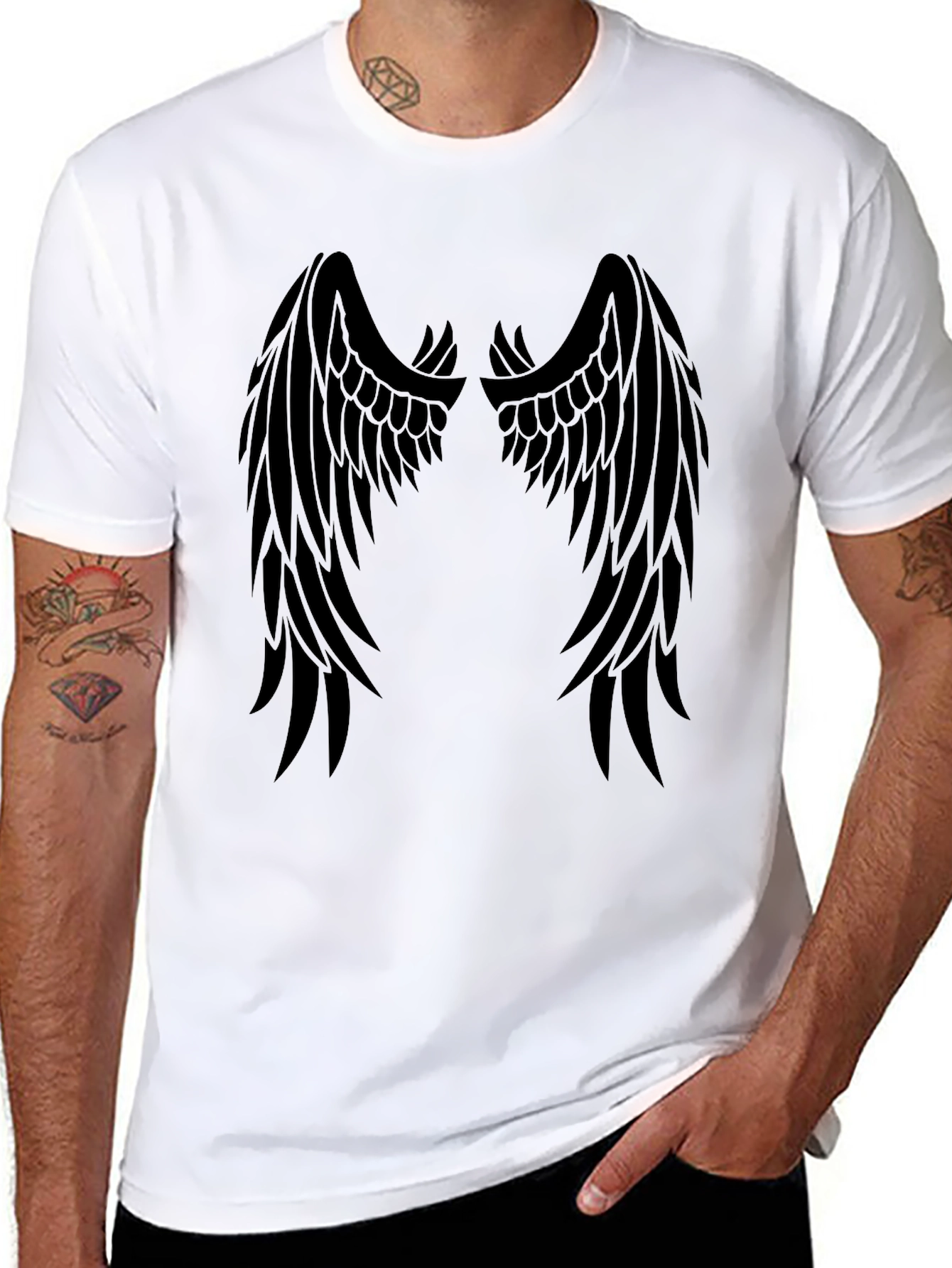 Angel Wings Graphic T-Shirt - Black Tee