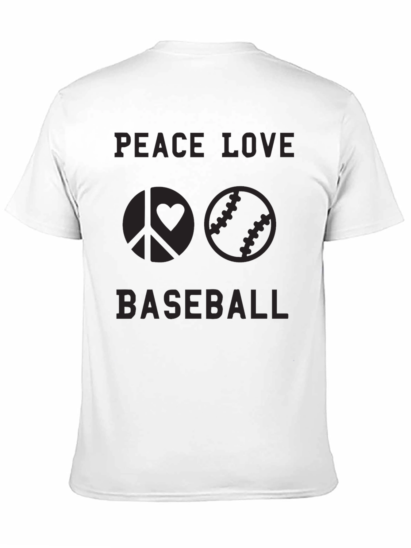 Peace Love Baseball Graphic Tee - Black