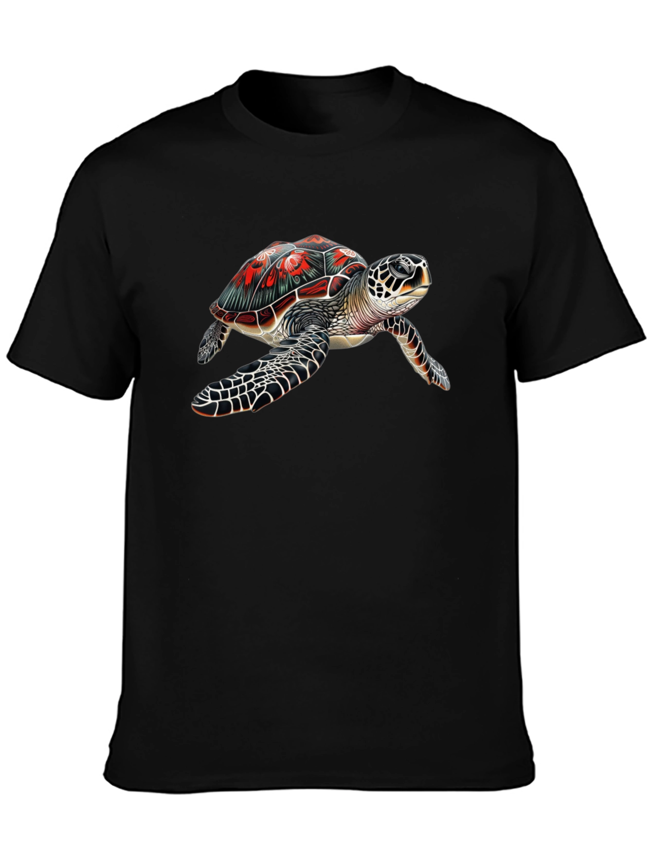 Sea Turtle Graphic Tee - Black Cotton Comfort
