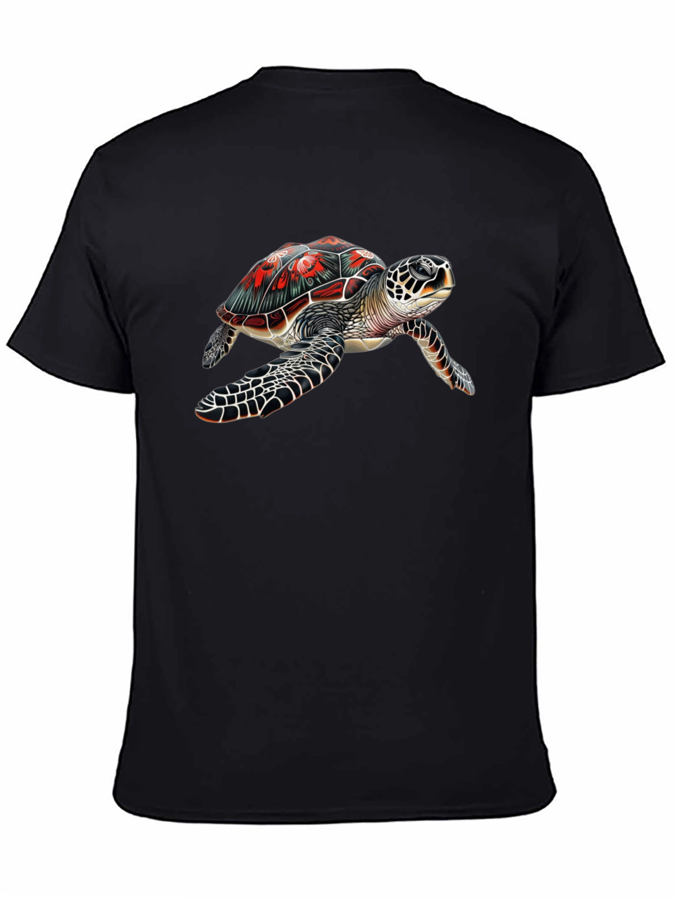 Sea Turtle Graphic Tee - Black Cotton Comfort