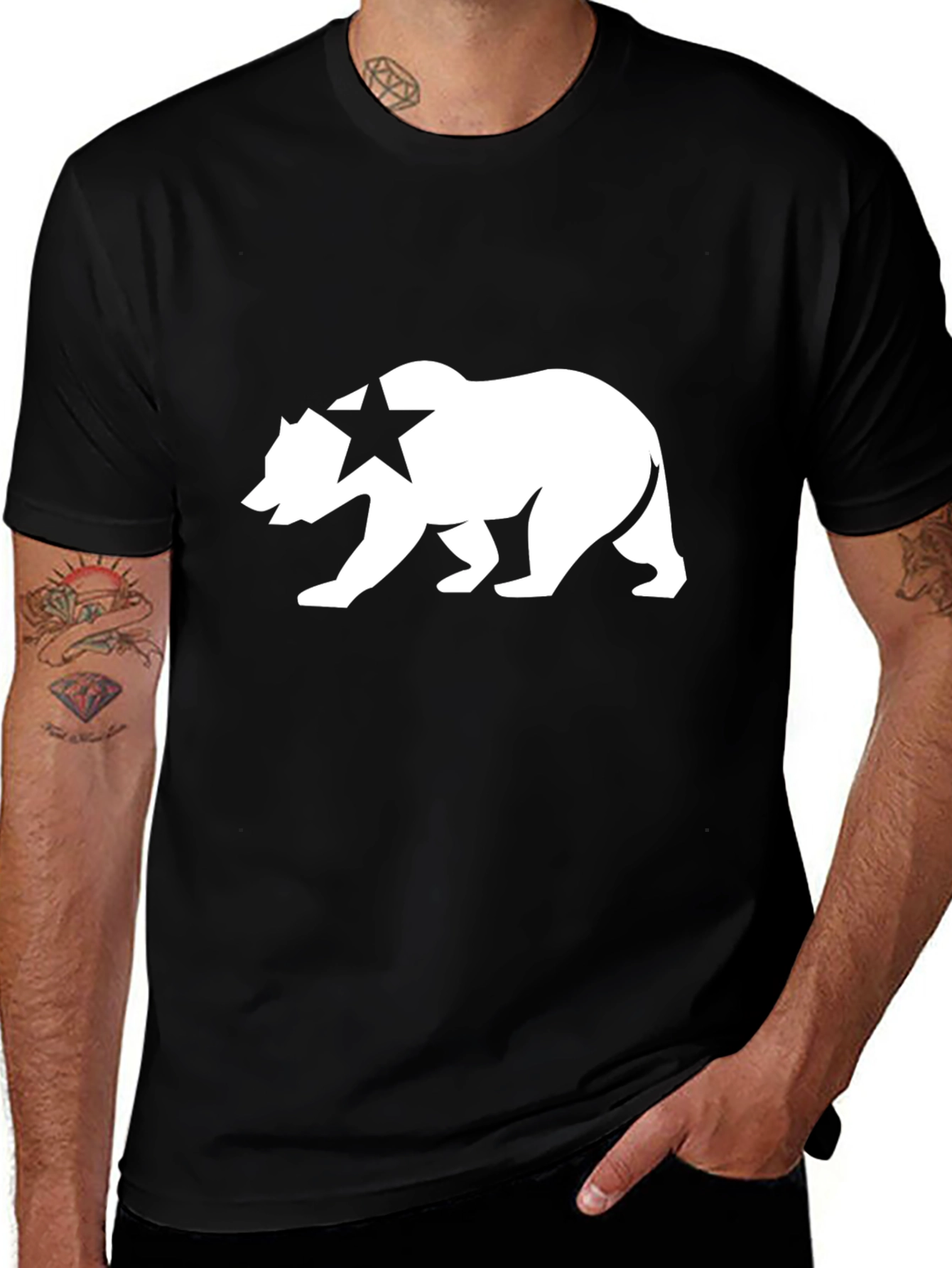 California Bear Graphic T-Shirt - Classic Black Tee