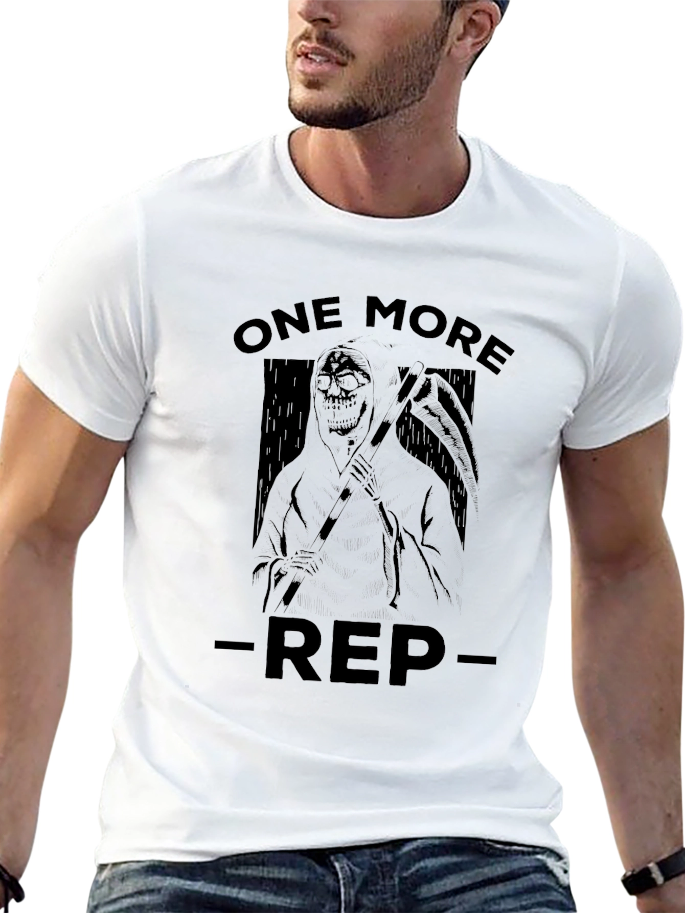 One More Rep Black Graphic T-Shirt
