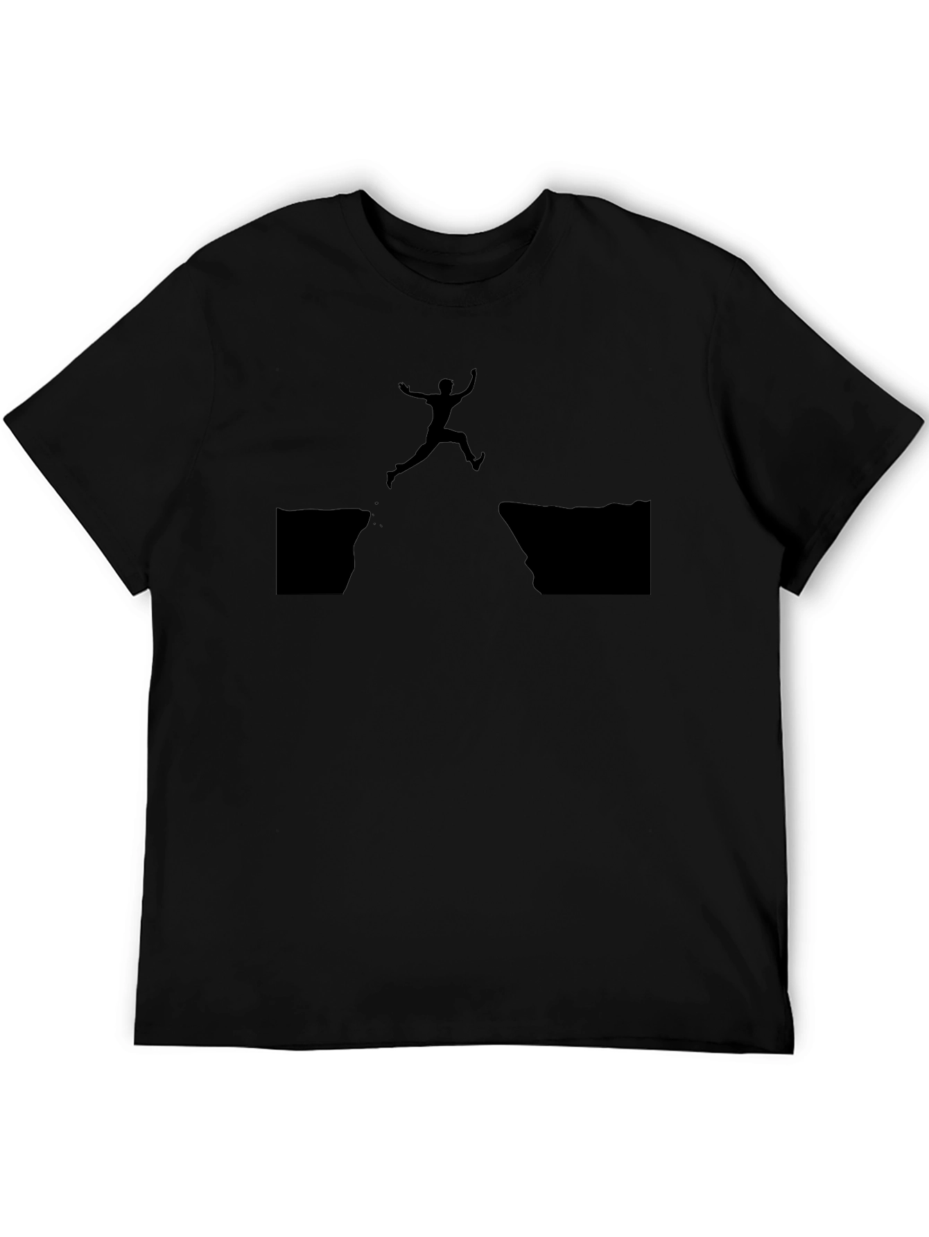Leap of Faith Graphic Tee - Black Cotton T-Shirt