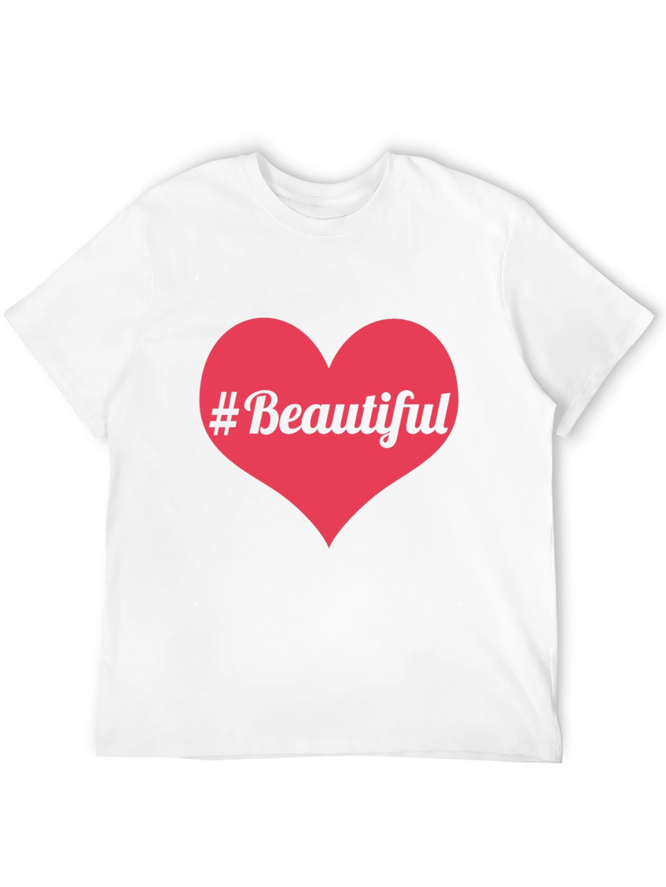 #Beautiful Heart Graphic Print Black T-Shirt
