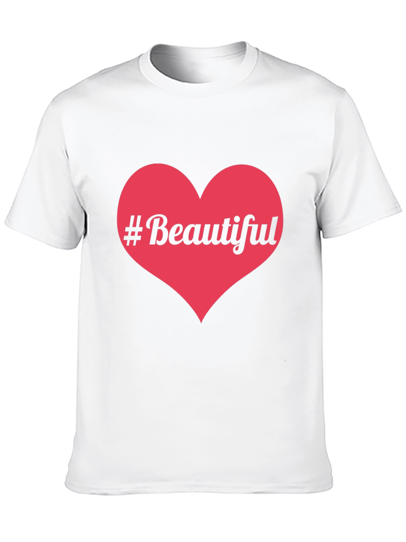 #Beautiful Heart Graphic Print Black T-Shirt