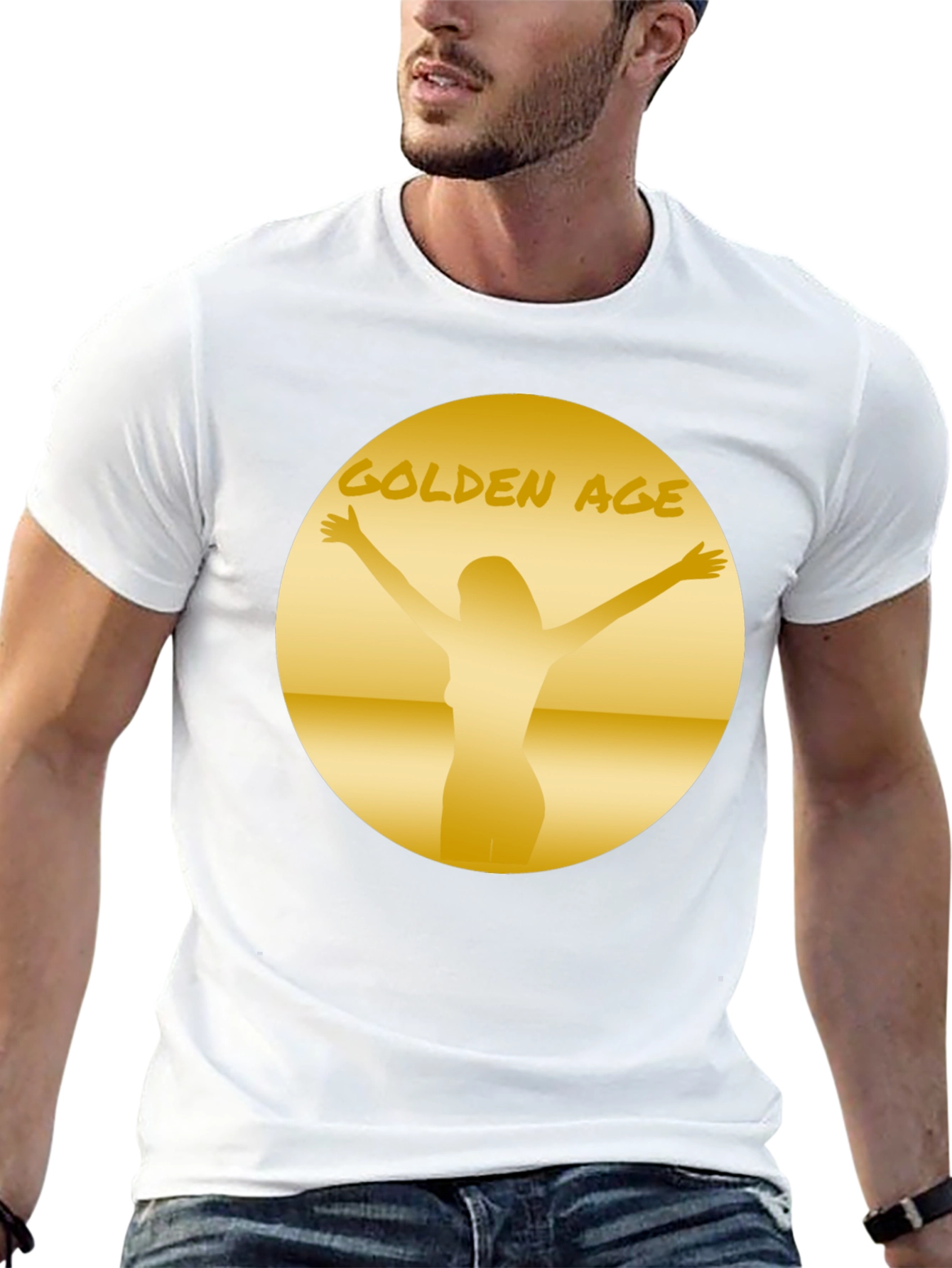 Golden Age Graphic Tee - Black Cotton T-Shirt