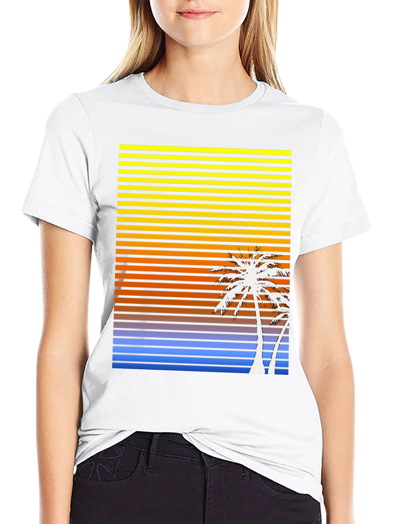 Sunset Palm Tree Graphic T-Shirt