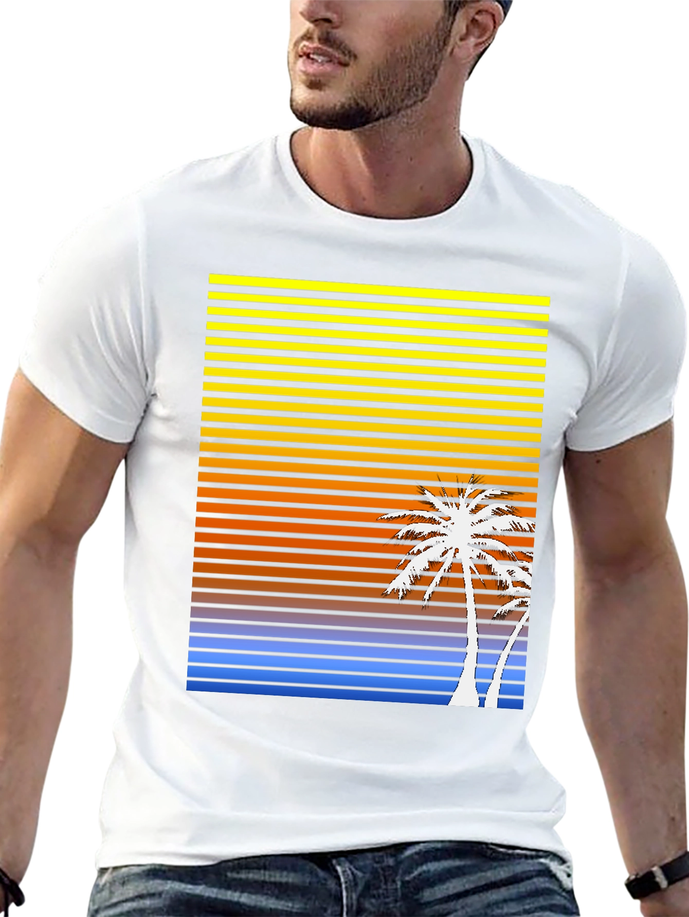 Sunset Palm Tree Graphic T-Shirt