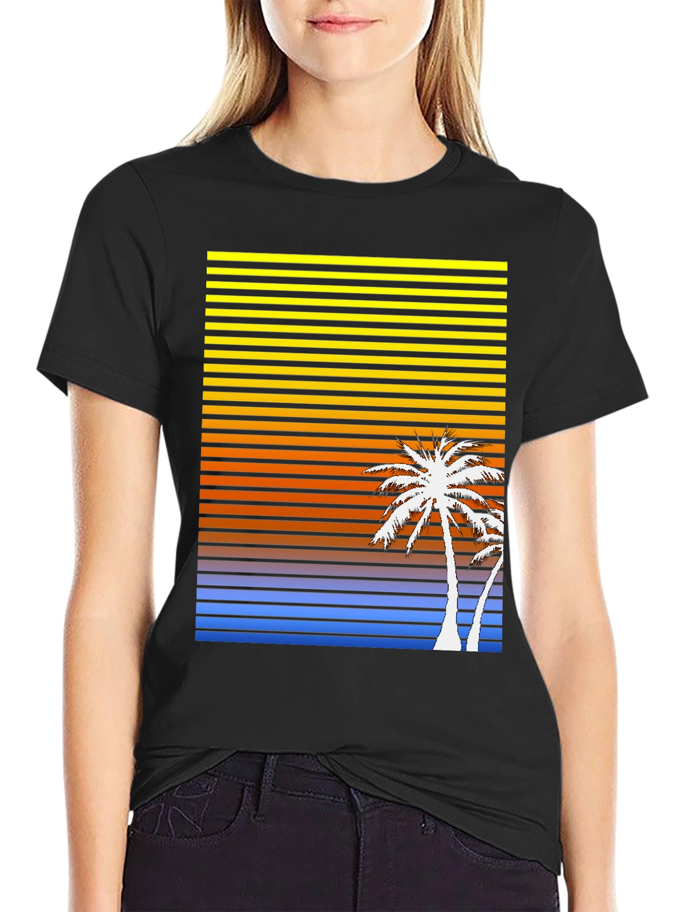 Sunset Palm Tree Graphic T-Shirt