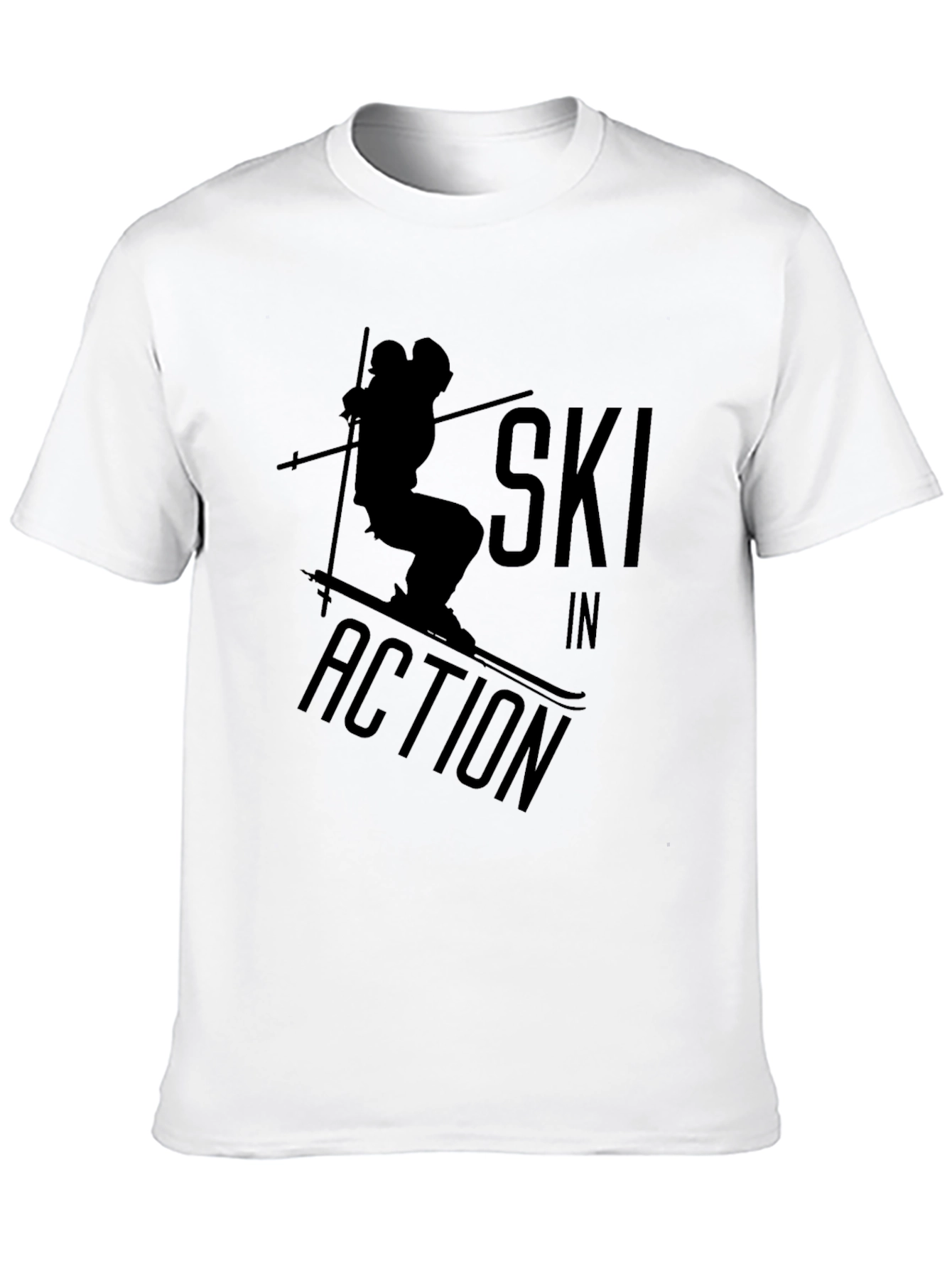 Ski In Action Black Graphic T-Shirt