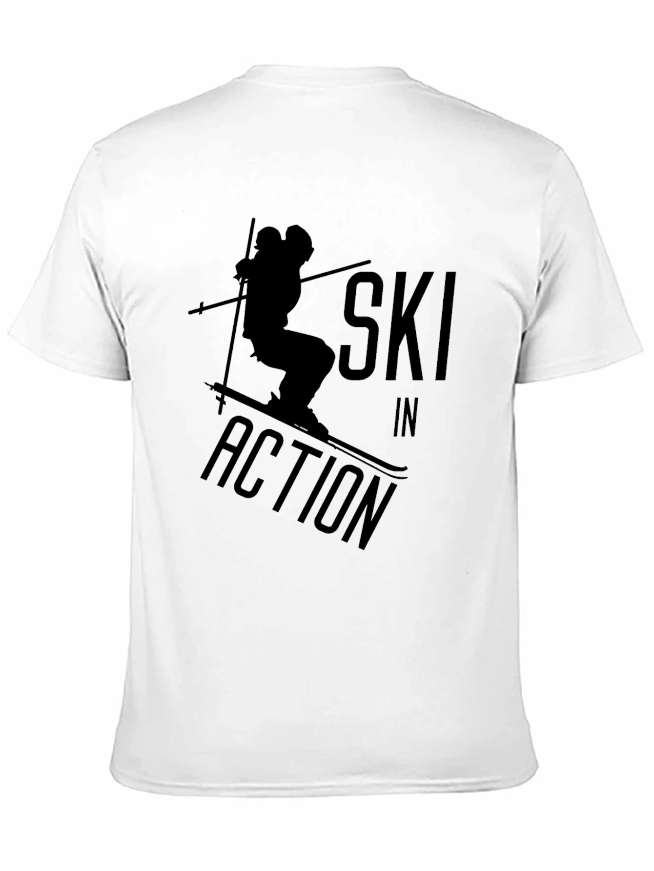 Ski In Action Black Graphic T-Shirt