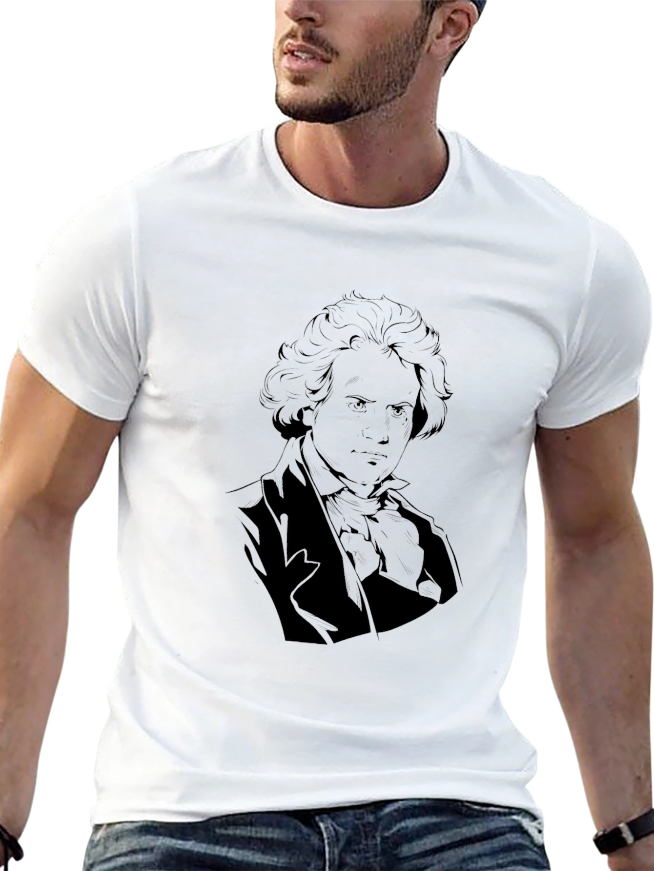 Beethoven Graphic Tee - Classic Composer Portrait Shirt