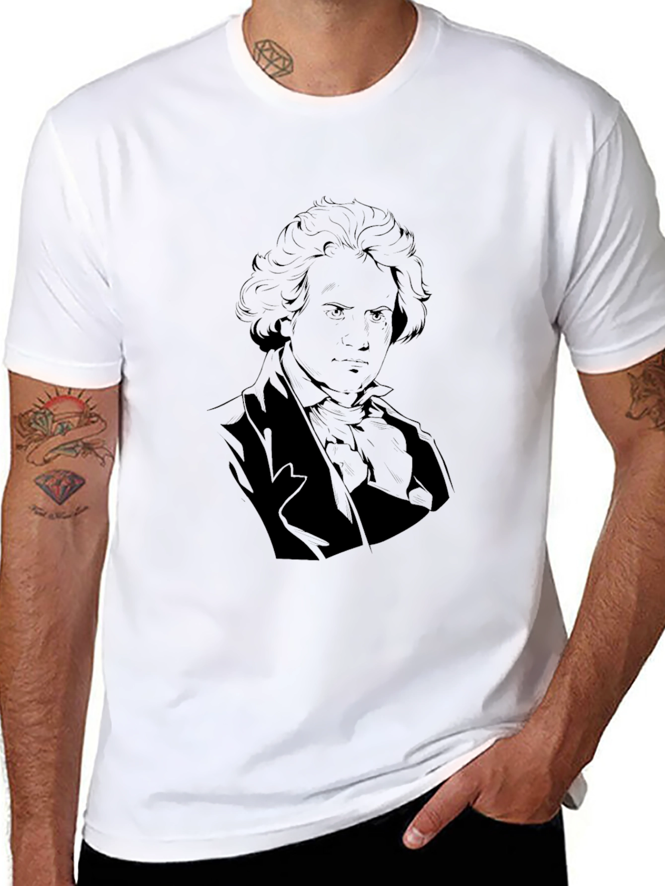 Beethoven Graphic Tee - Classic Composer Portrait Shirt