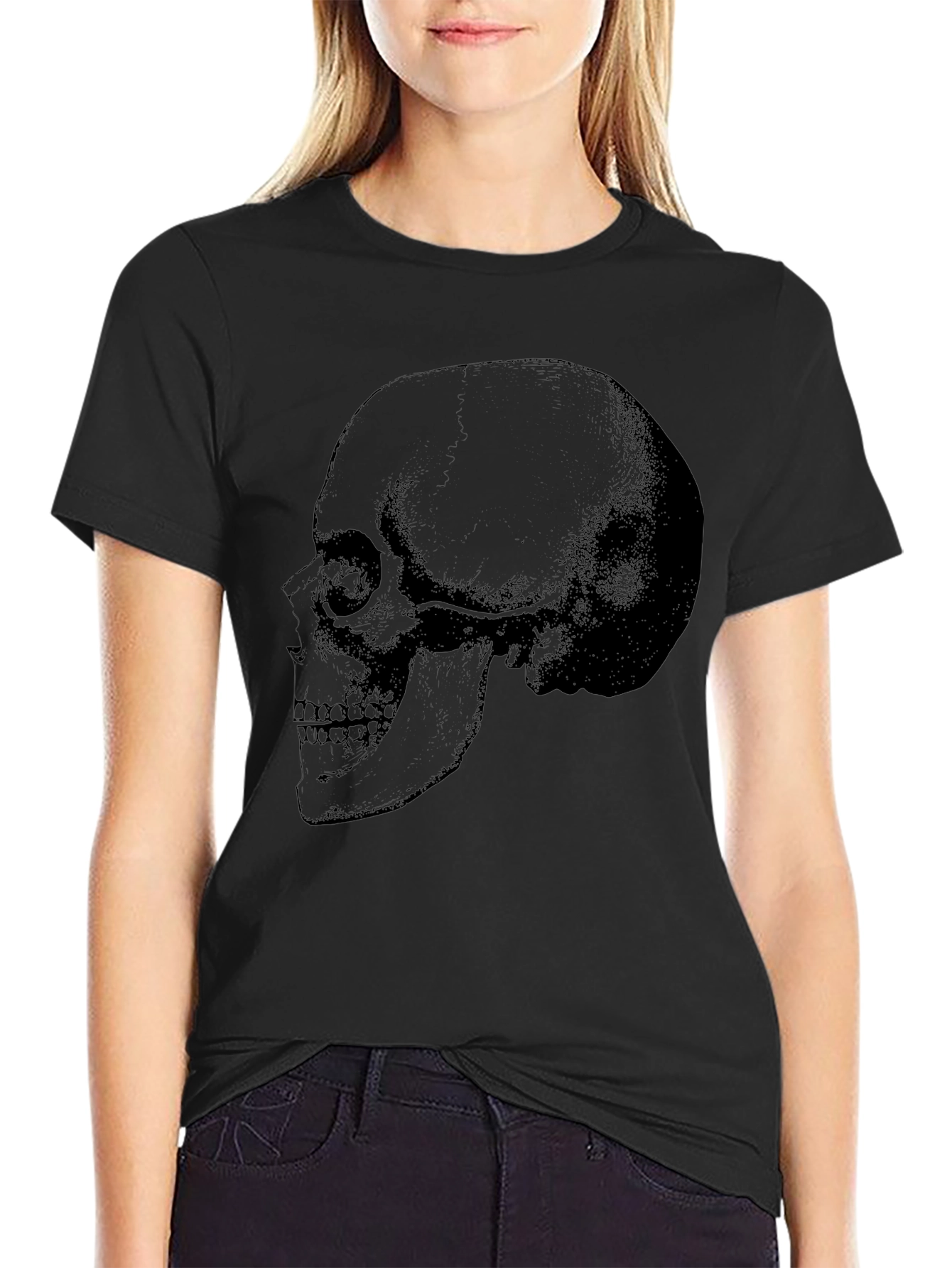 Skull Graphic Tee - Mens Black Cotton T-Shirt