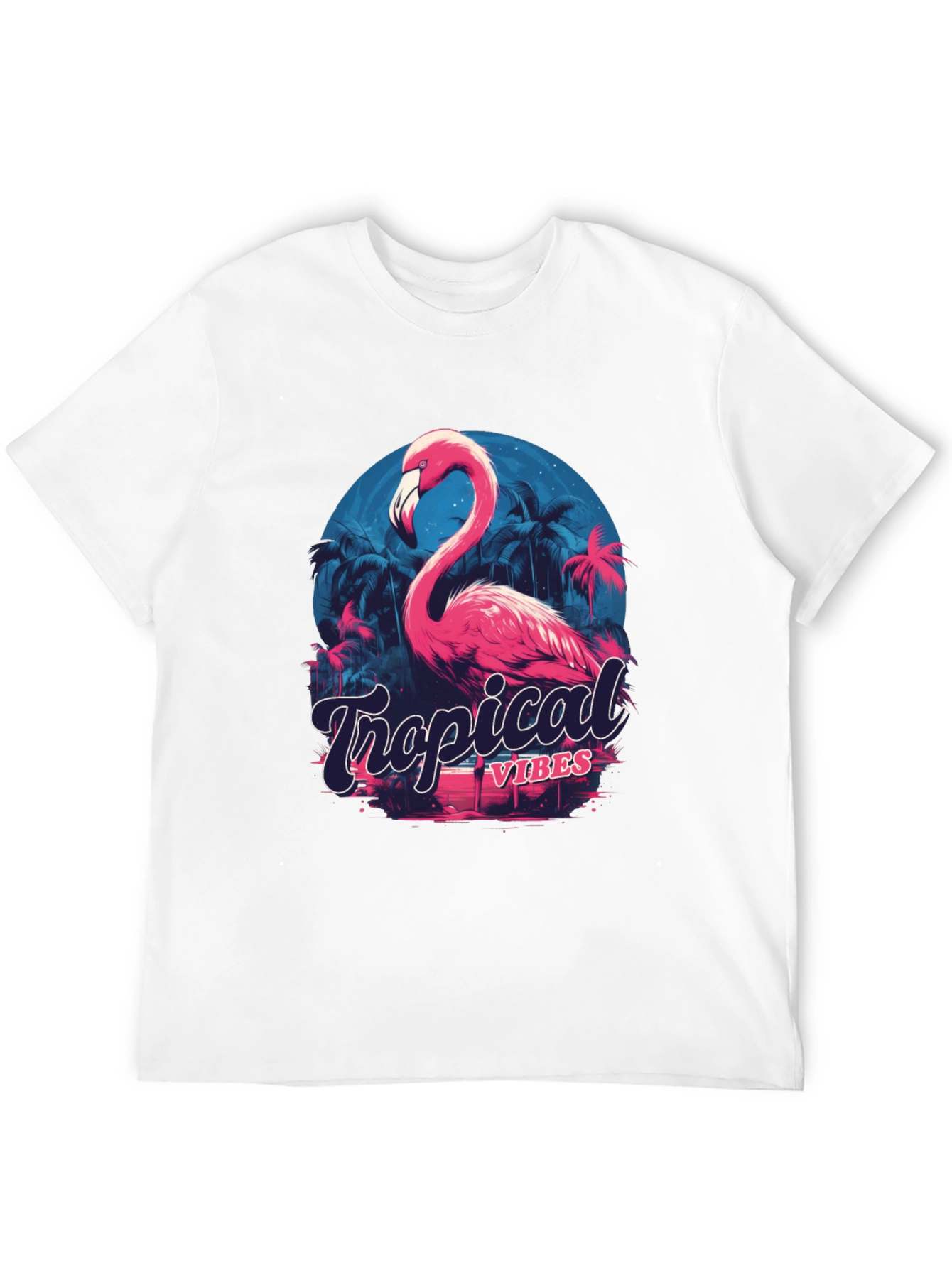 Tropical Vibes Flamingo Graphic T-Shirt