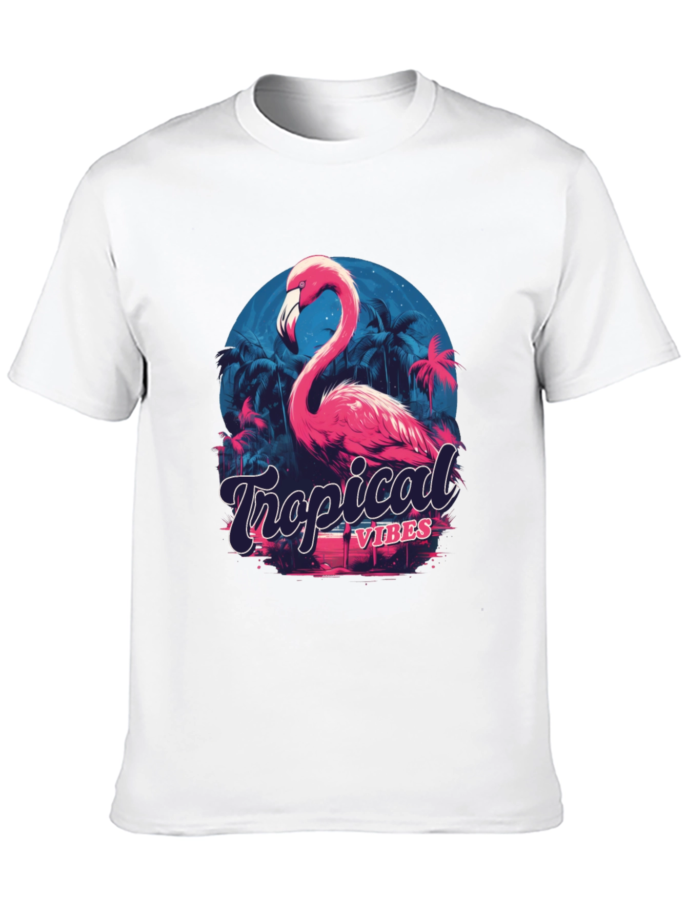Tropical Vibes Flamingo Graphic T-Shirt