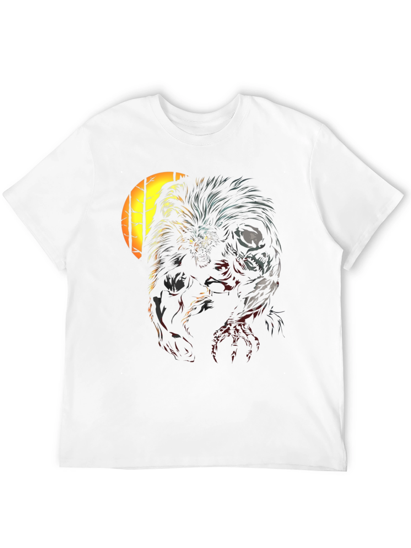 Werewolf Graphic Print Black T-Shirt