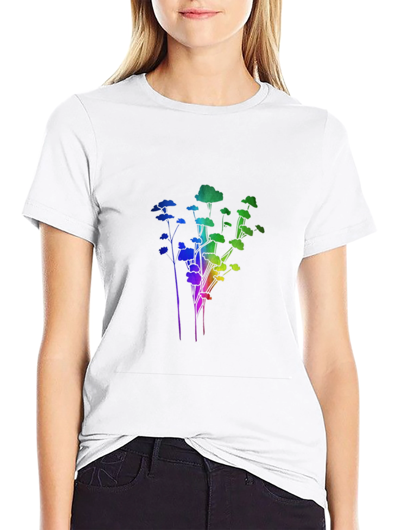 Rainbow Trees Black T-Shirt