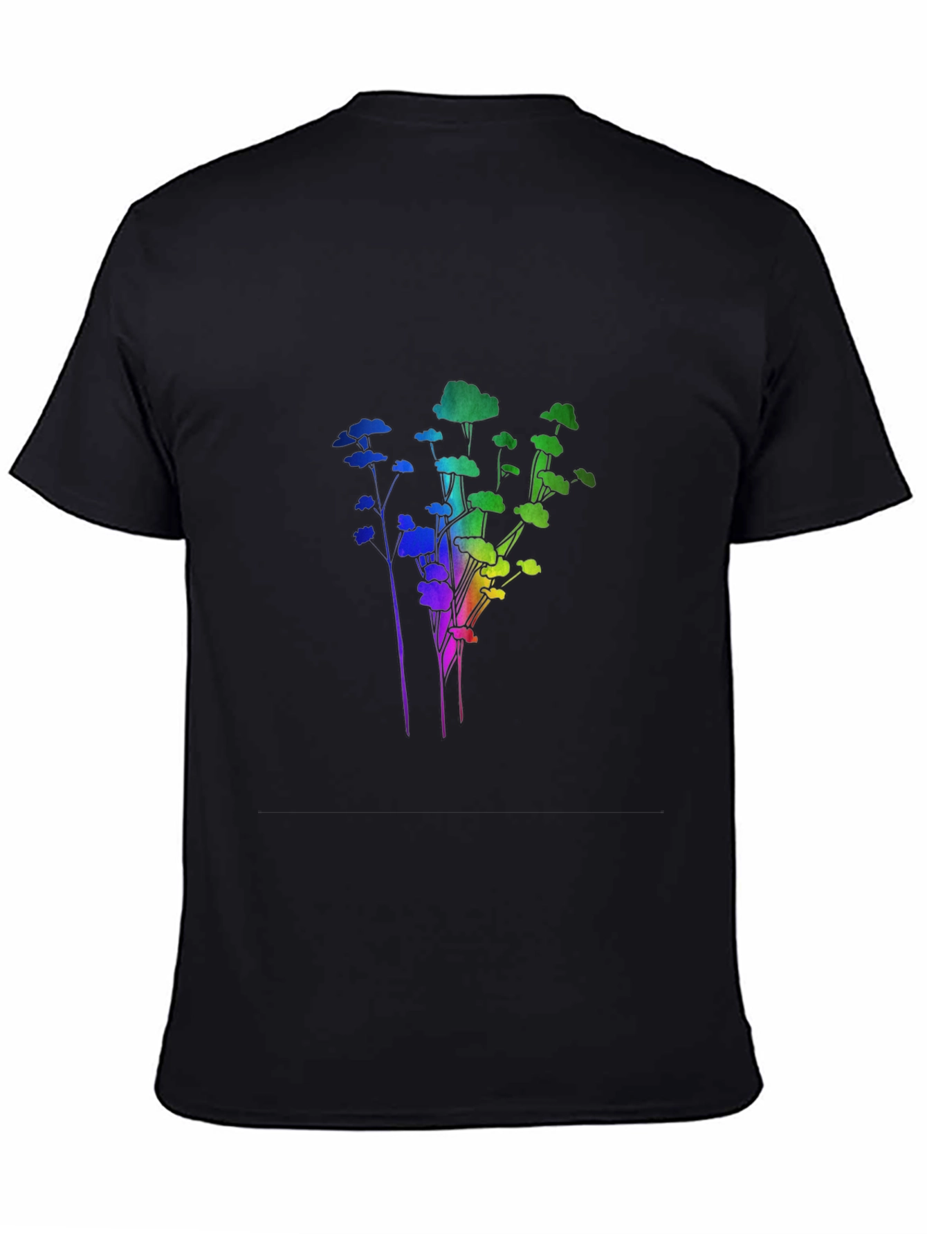 Rainbow Trees Black T-Shirt