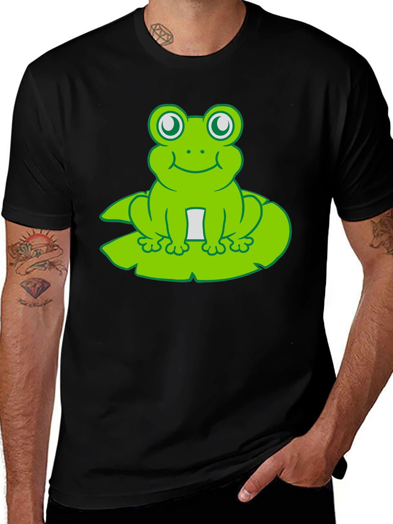 Frog On Lily Pad T-Shirt - Cute Cartoon Tee