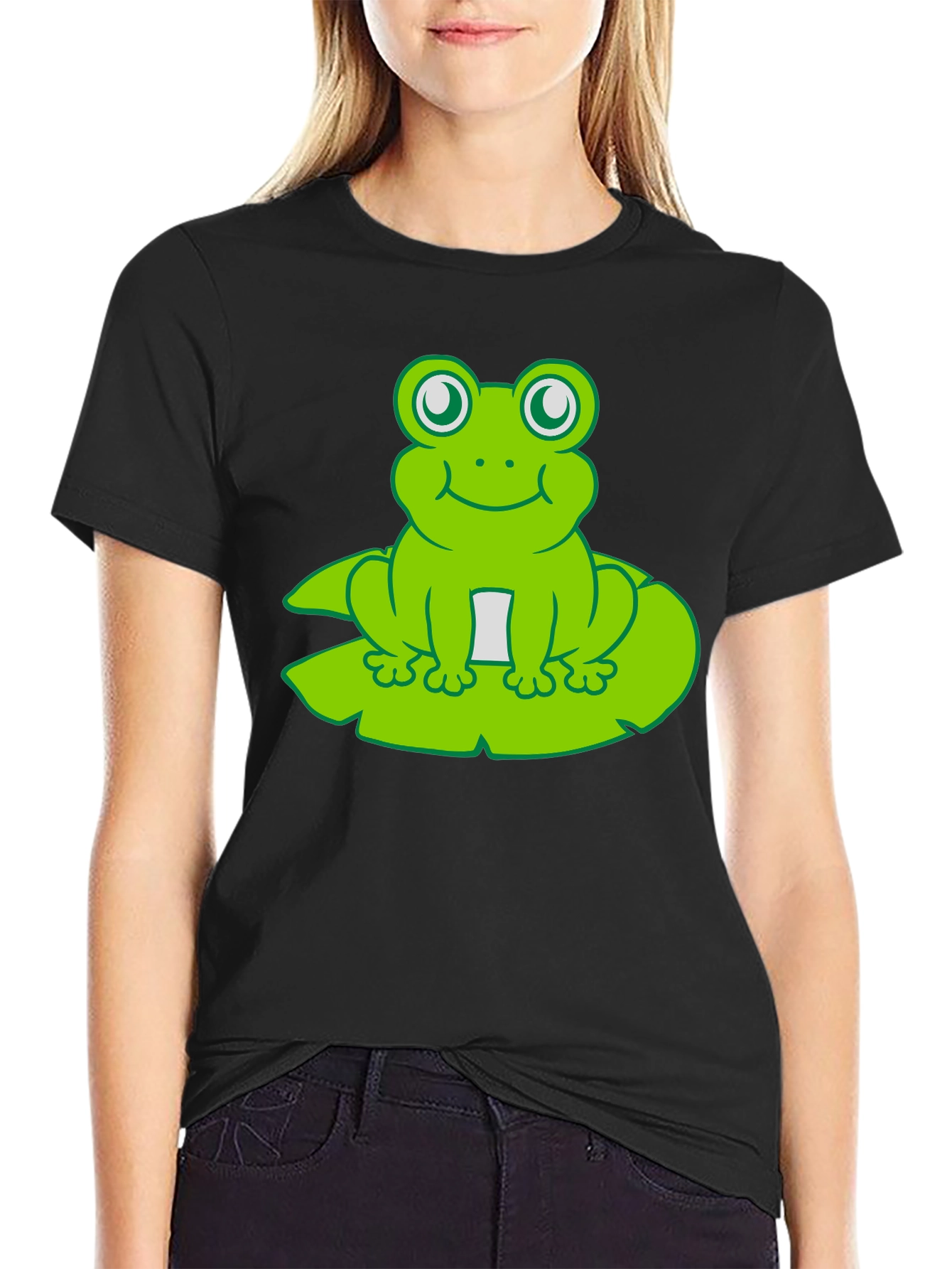 Frog On Lily Pad T-Shirt - Cute Cartoon Tee