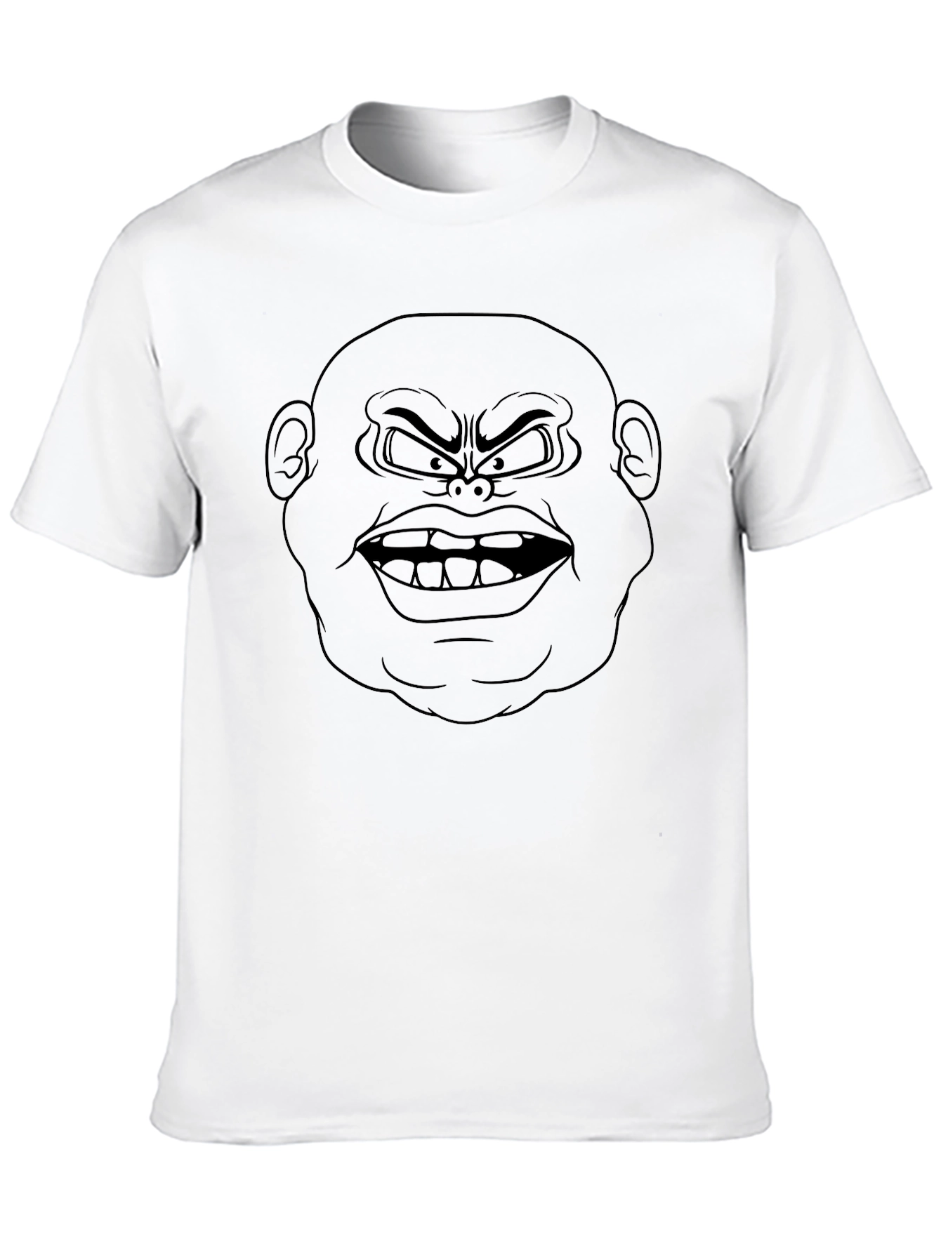 Angry Face Graphic Print Black T-Shirt