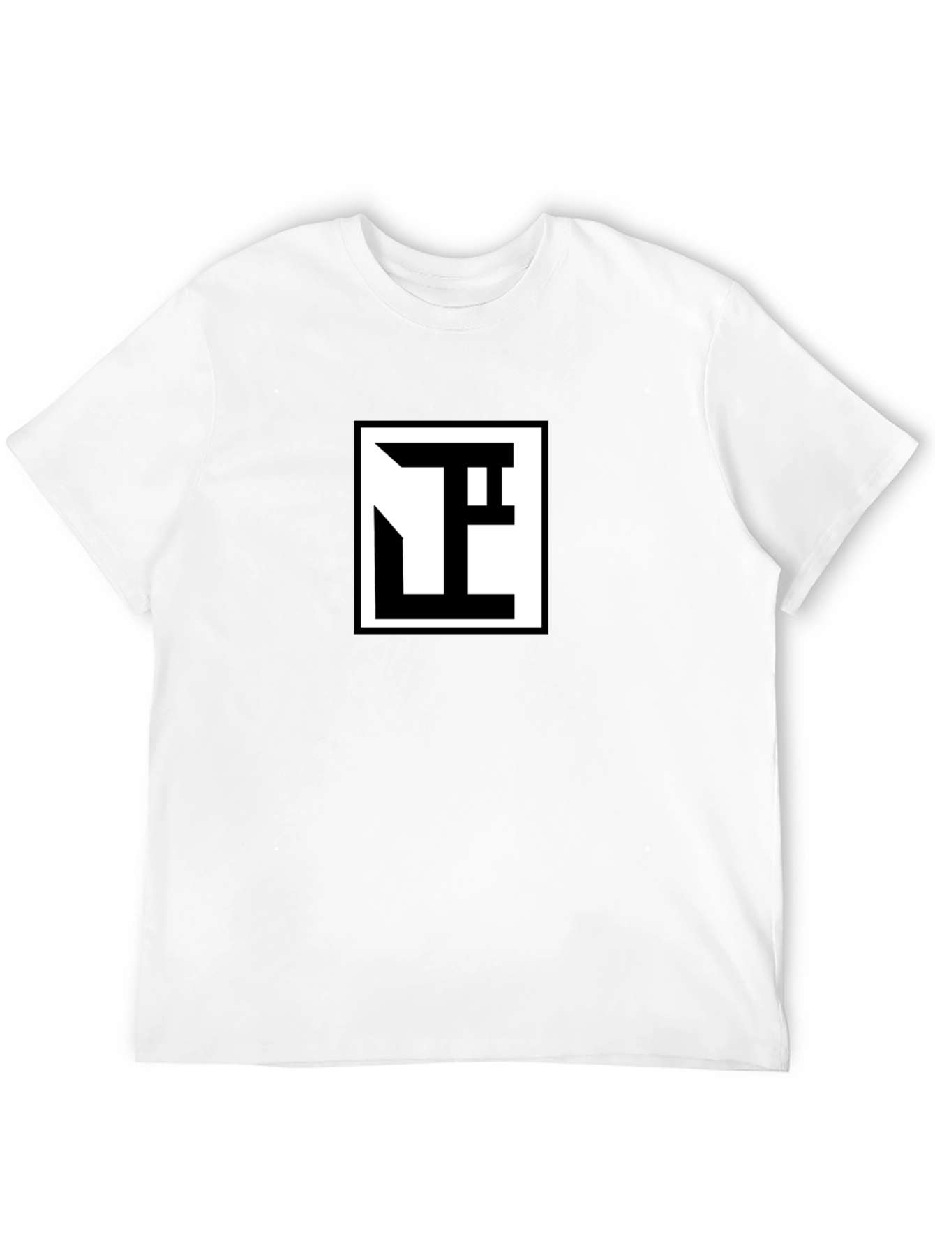 Modern Geometric Logo Black T-Shirt - Premium Comfort