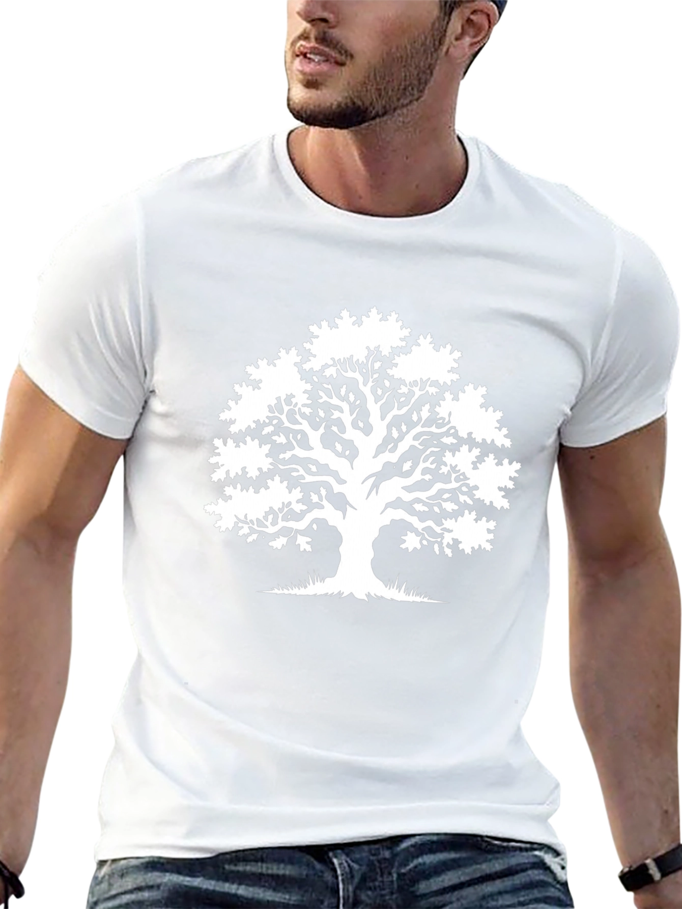 Nature Tree Graphic Tee - Black Casual T-Shirt