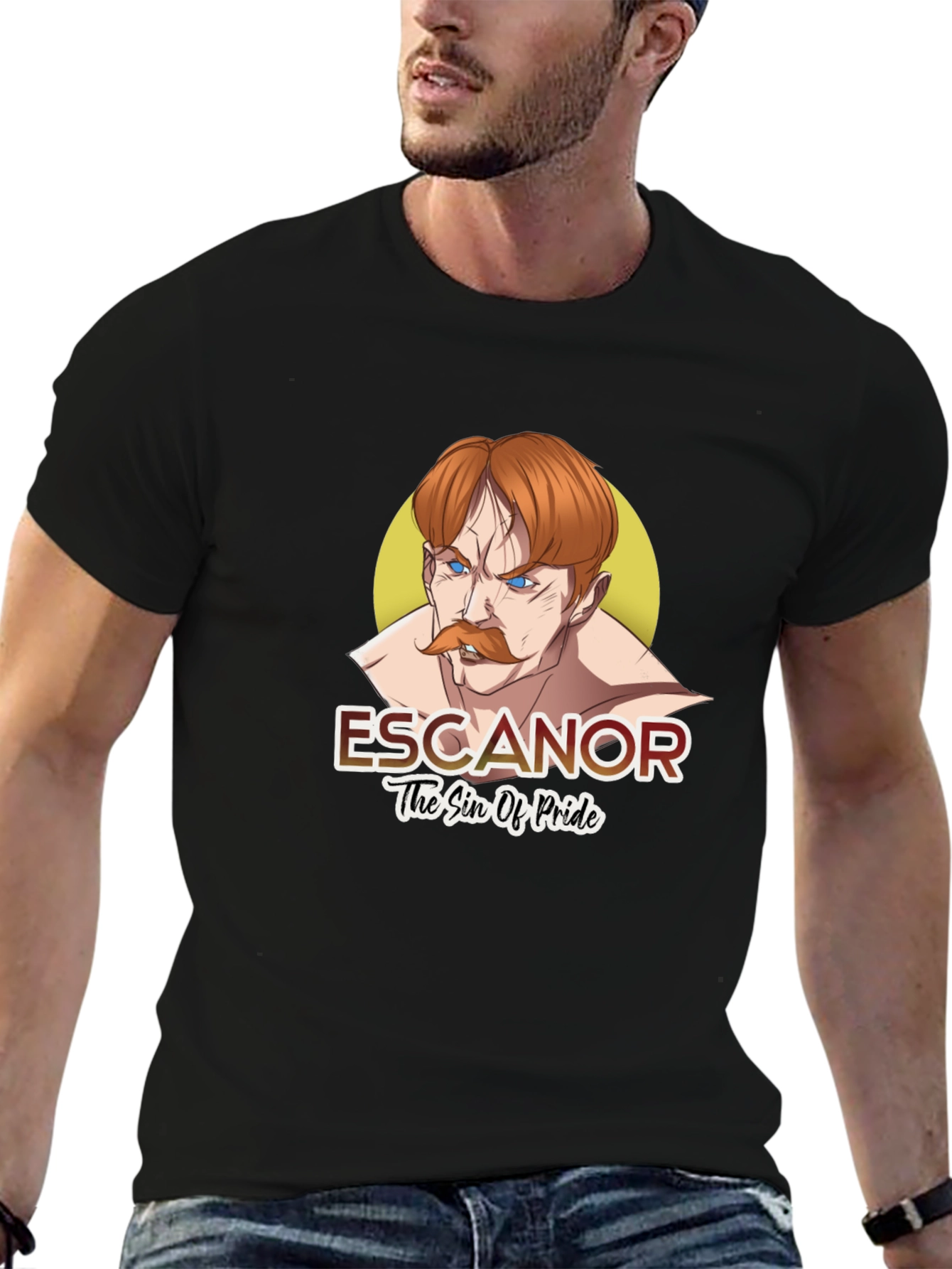 Escanor Seven Deadly Sins Anime Black T-Shirt