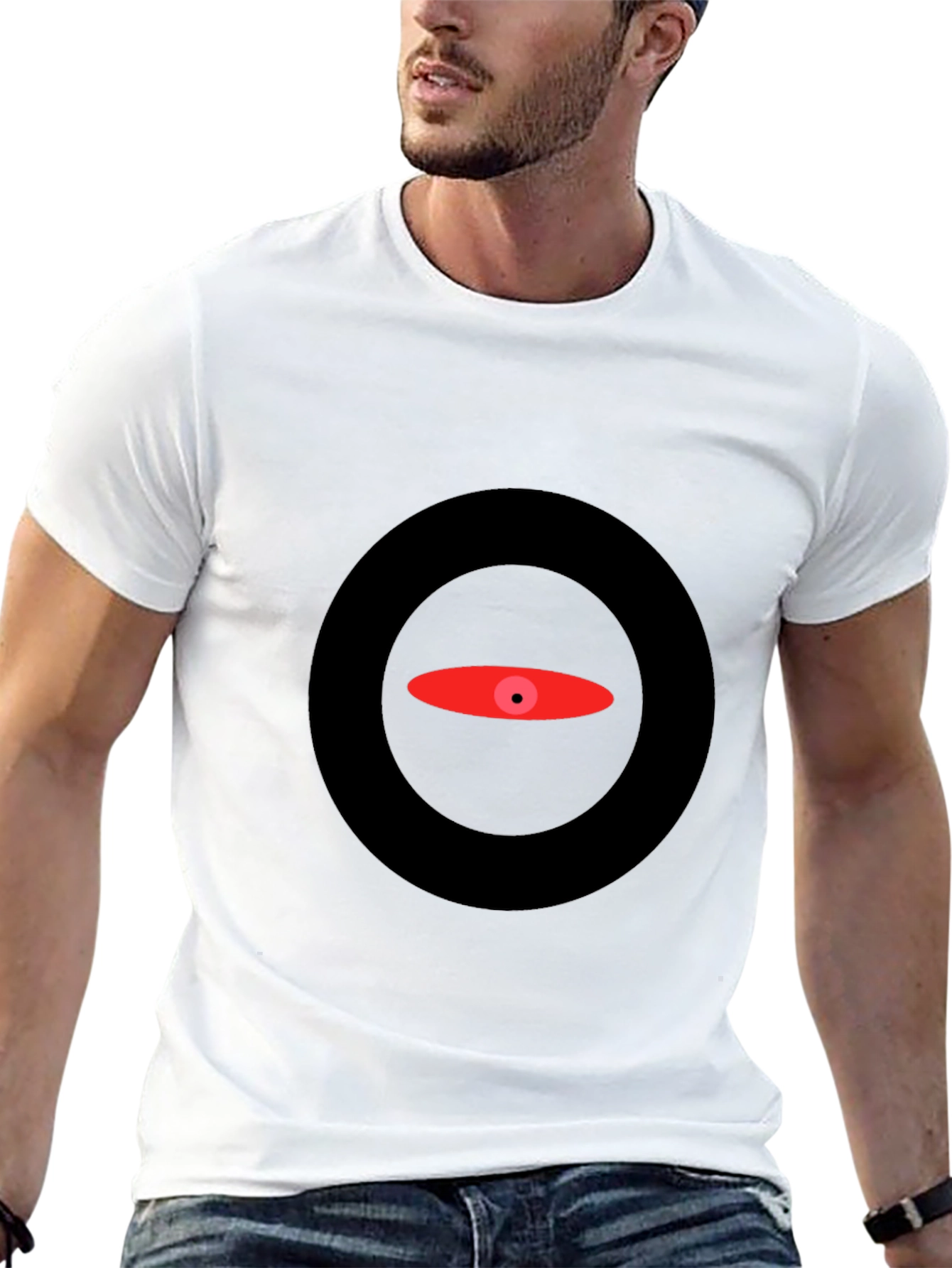 Abstract Eye Graphic Black T-Shirt