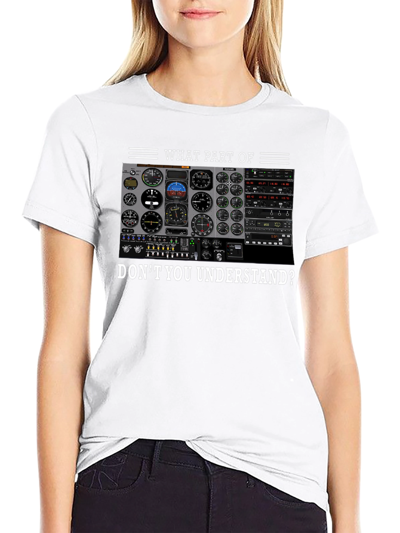 Pilot Instrument Panel T-Shirt - Aviation Humor Tee