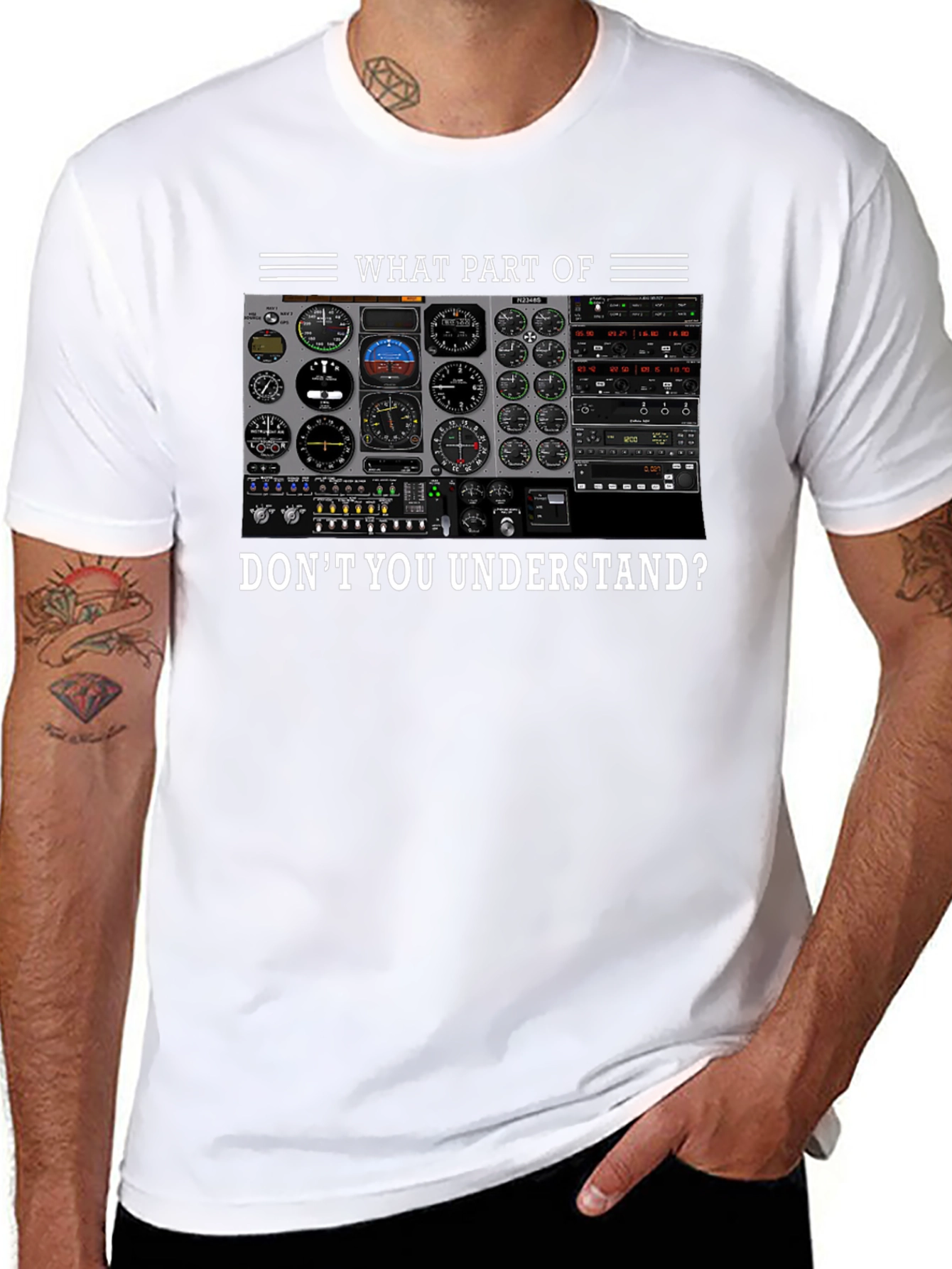 Pilot Instrument Panel T-Shirt - Aviation Humor Tee