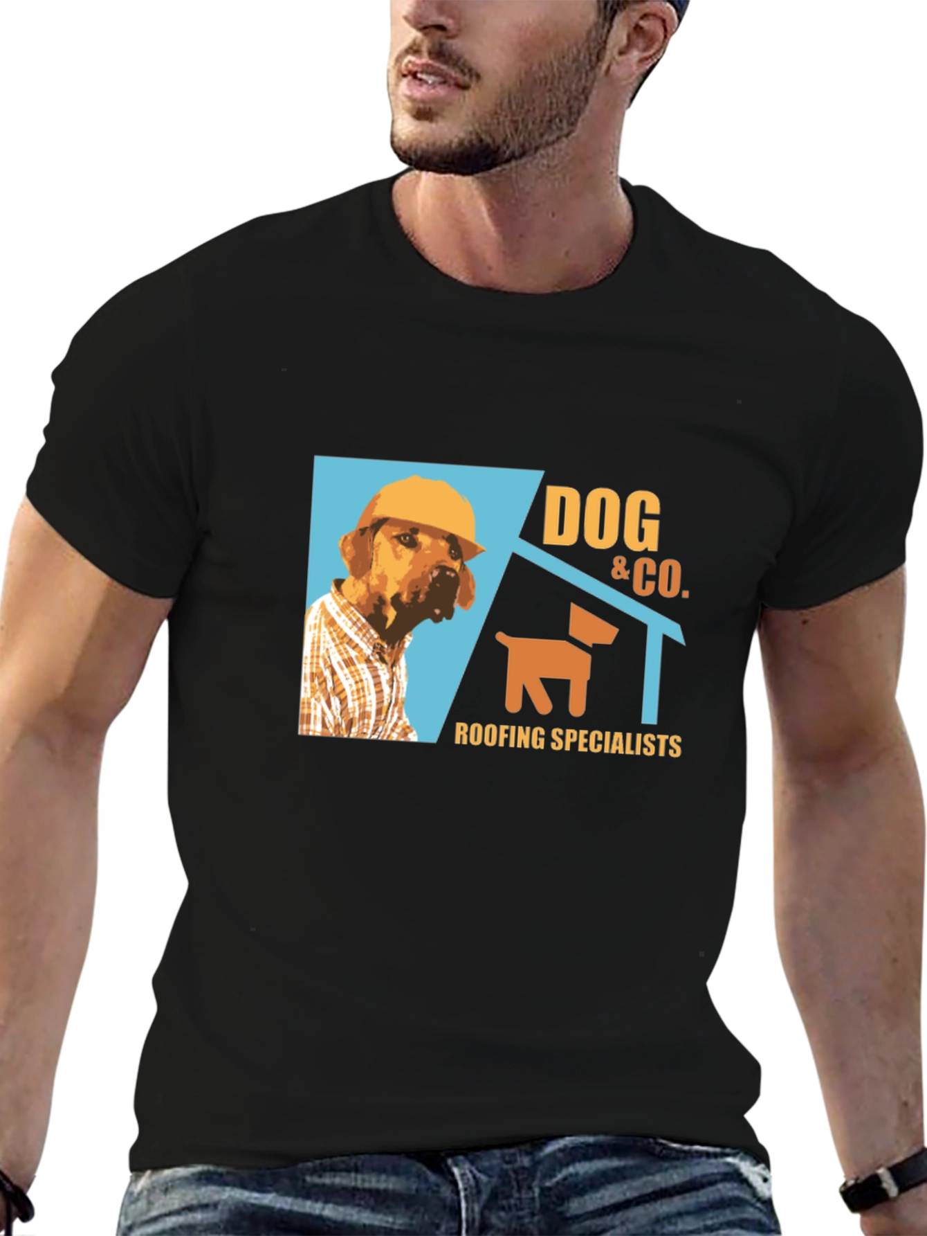 Dog & Co. Roofing T-Shirt - Black Crew Neck