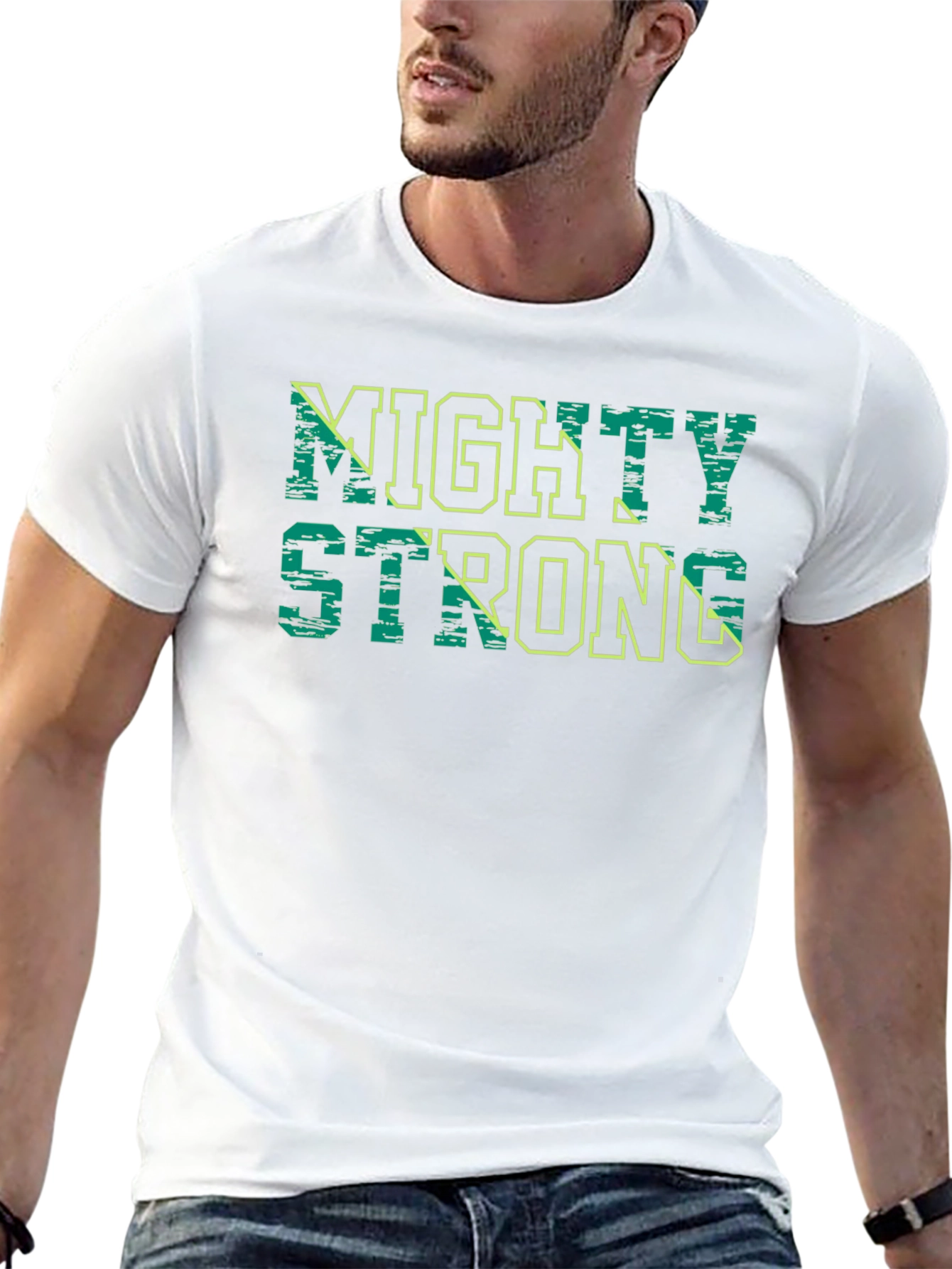 Mighty Strong Graphic Tee - Black Cotton T-Shirt
