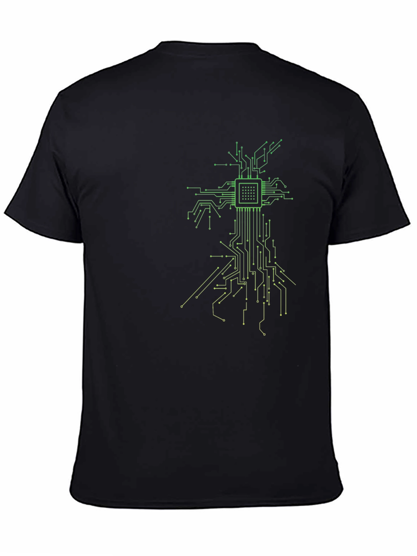 Tech Tree Black T-Shirt - Modern Circuit Board Design