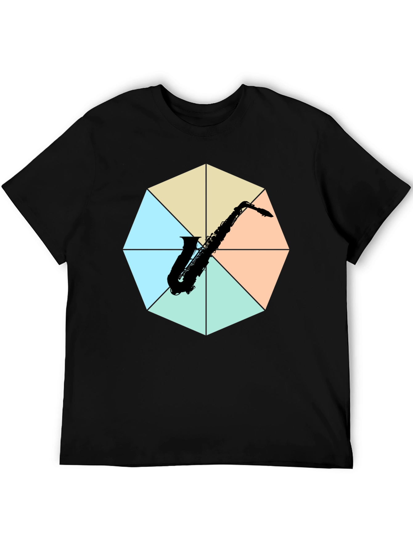 Saxophone Graphic Tee - Musical Instrument Print