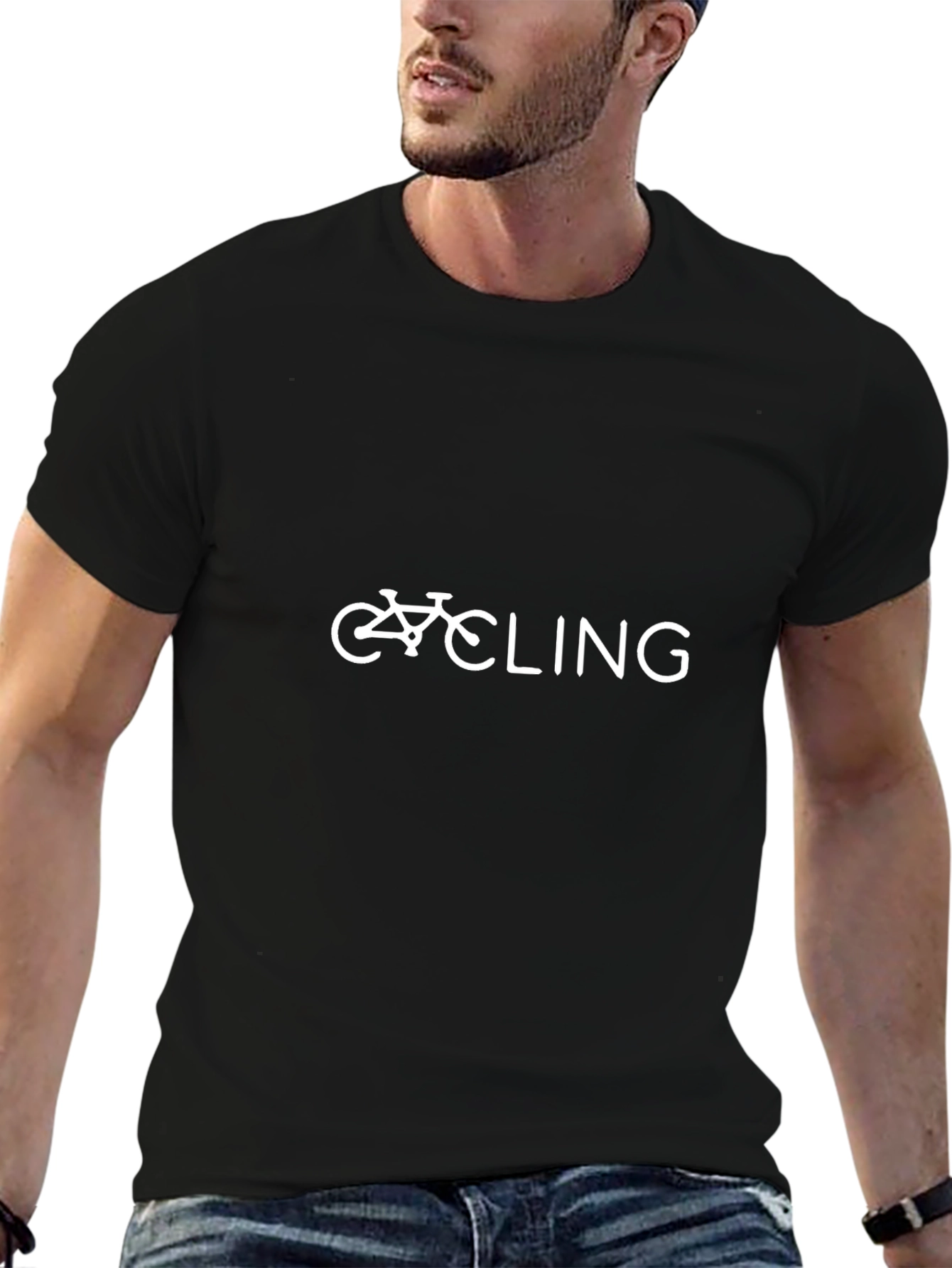 Cycling T-Shirt - Black Graphic Tee