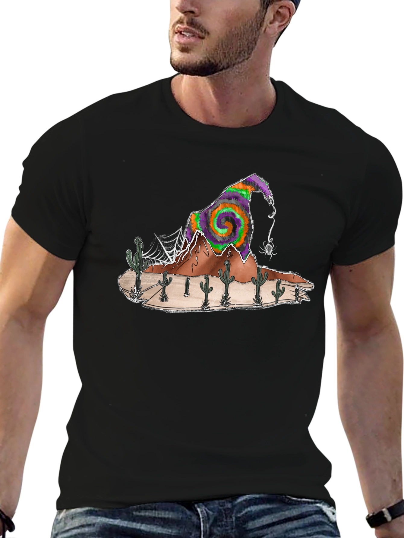Desert Witch Hat T-Shirt - Halloween Cactus