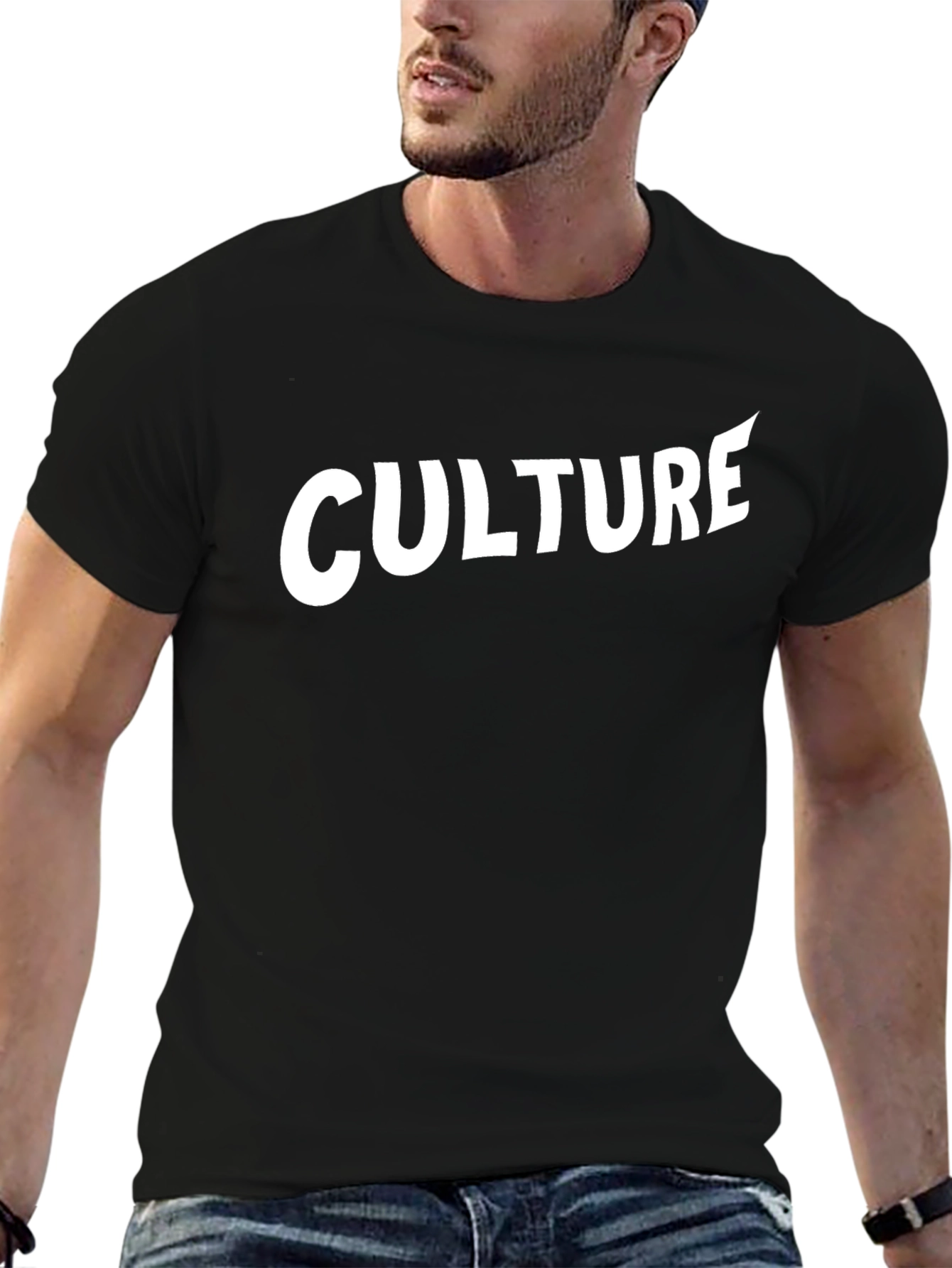 Culture Graphic Tee - Stylish Black Cotton T-Shirt