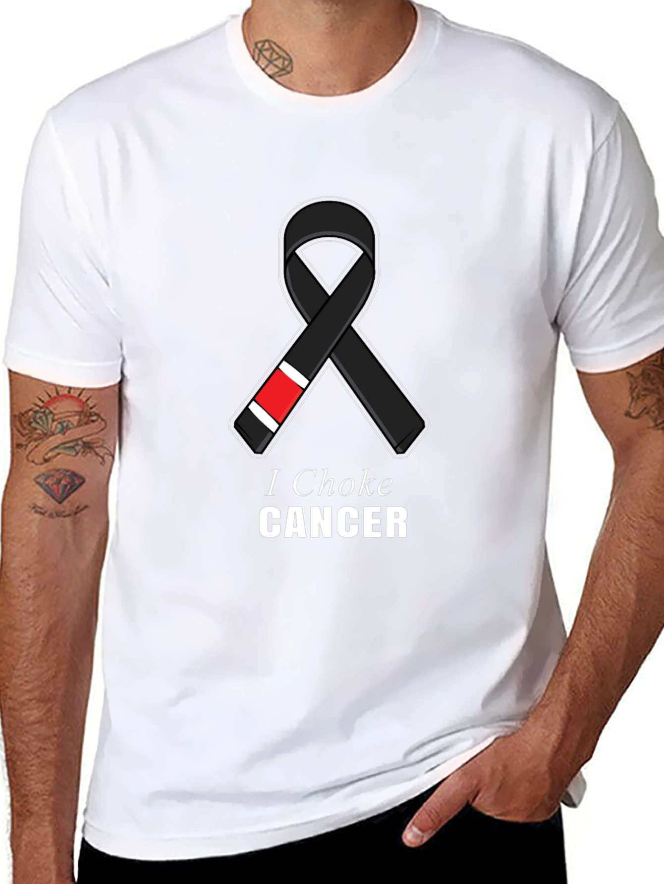I Choke Cancer Jiu Jitsu Ribbon T-Shirt