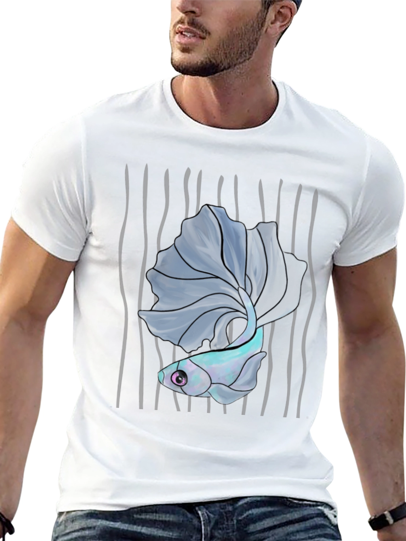 Betta Fish Graphic Tee - Mens Black T-Shirt