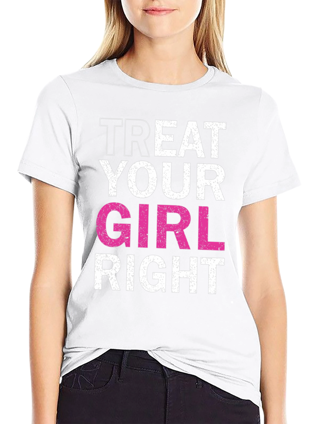 Treat Your Girl Right Black Graphic Tee