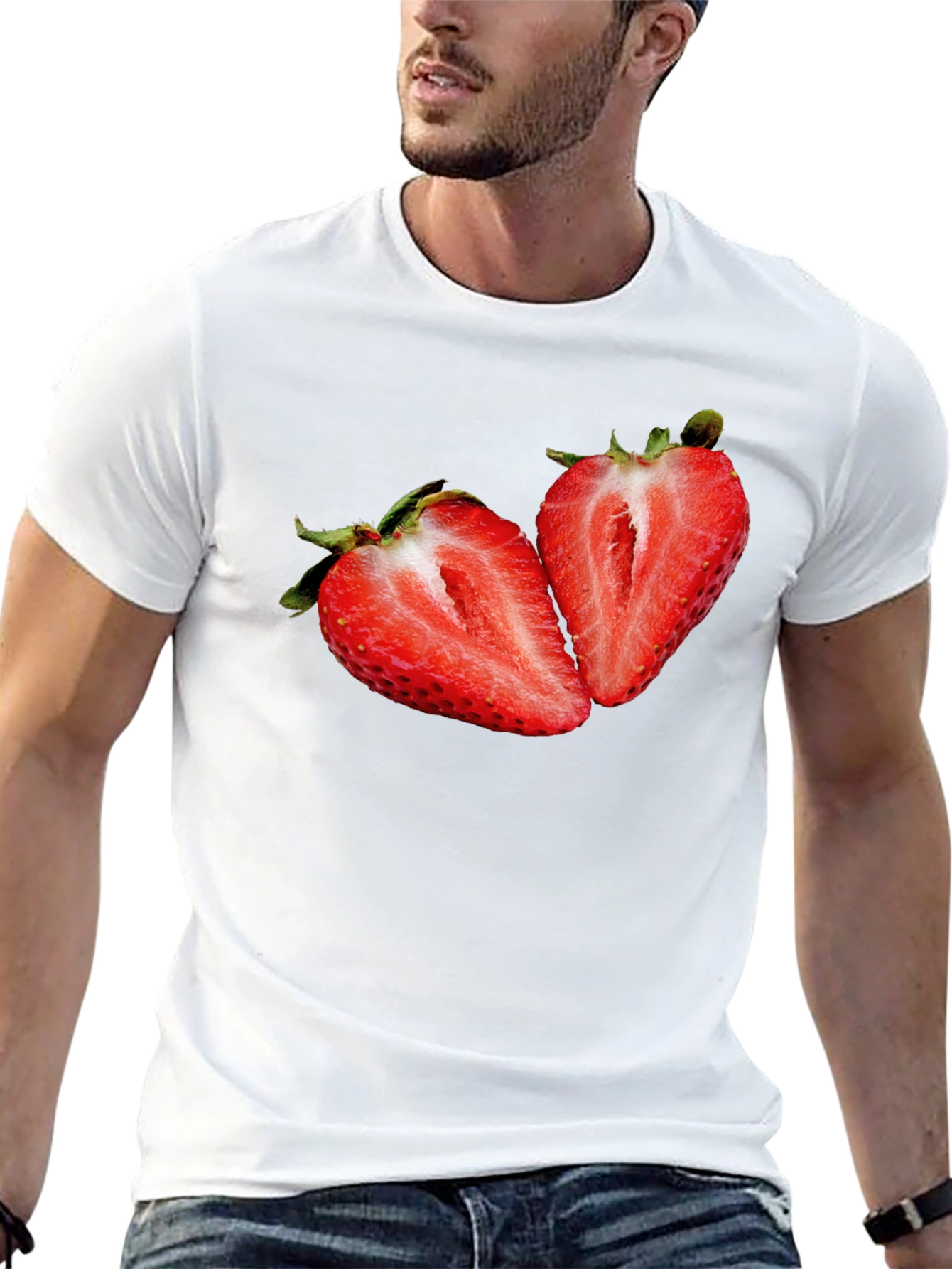 Strawberry Graphic Black T-Shirt