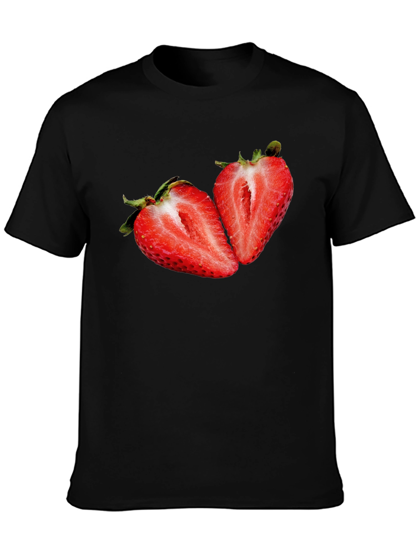 Strawberry Graphic Black T-Shirt
