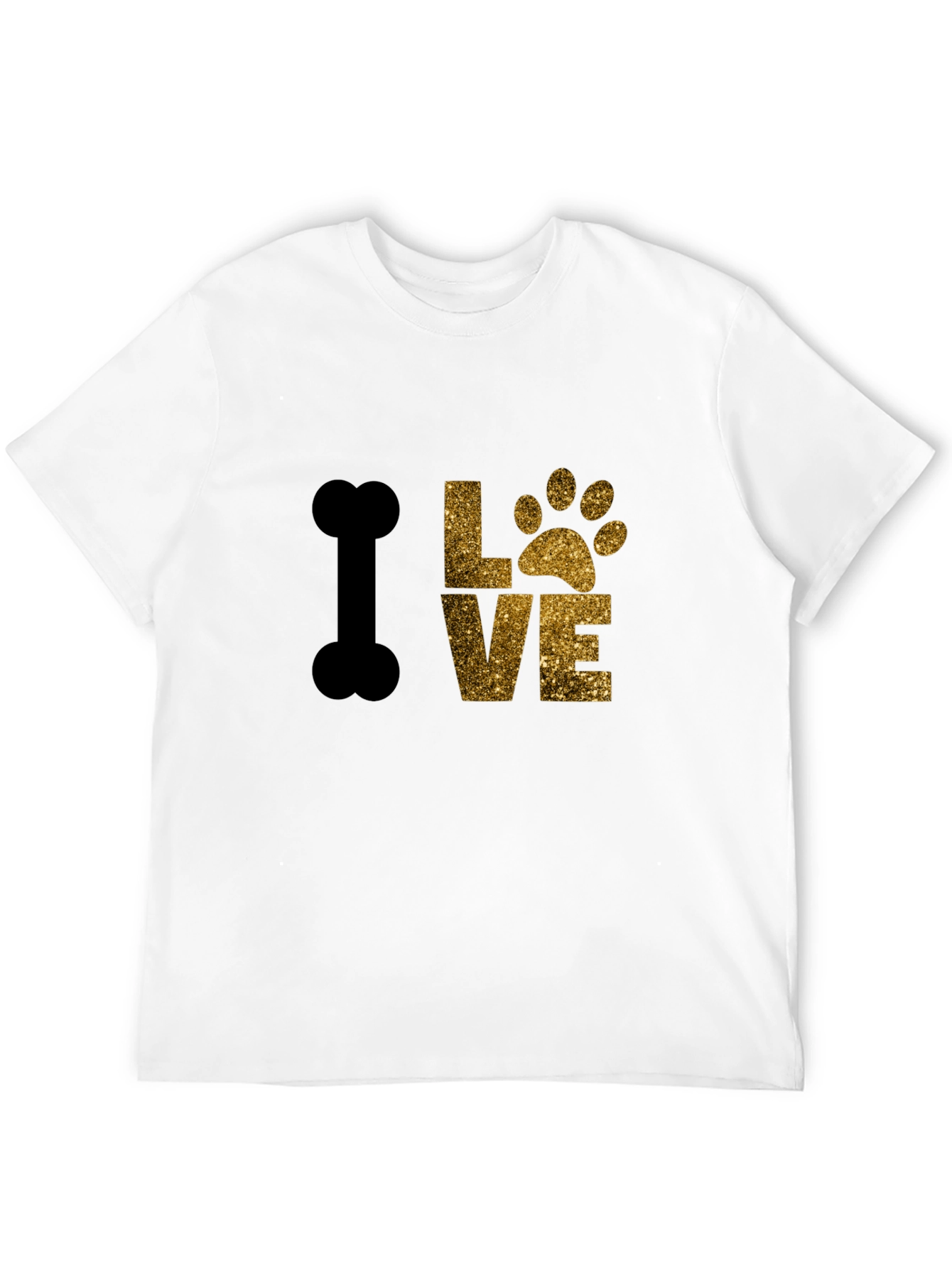 I Love Dogs T-Shirt Paw Print Bone Design